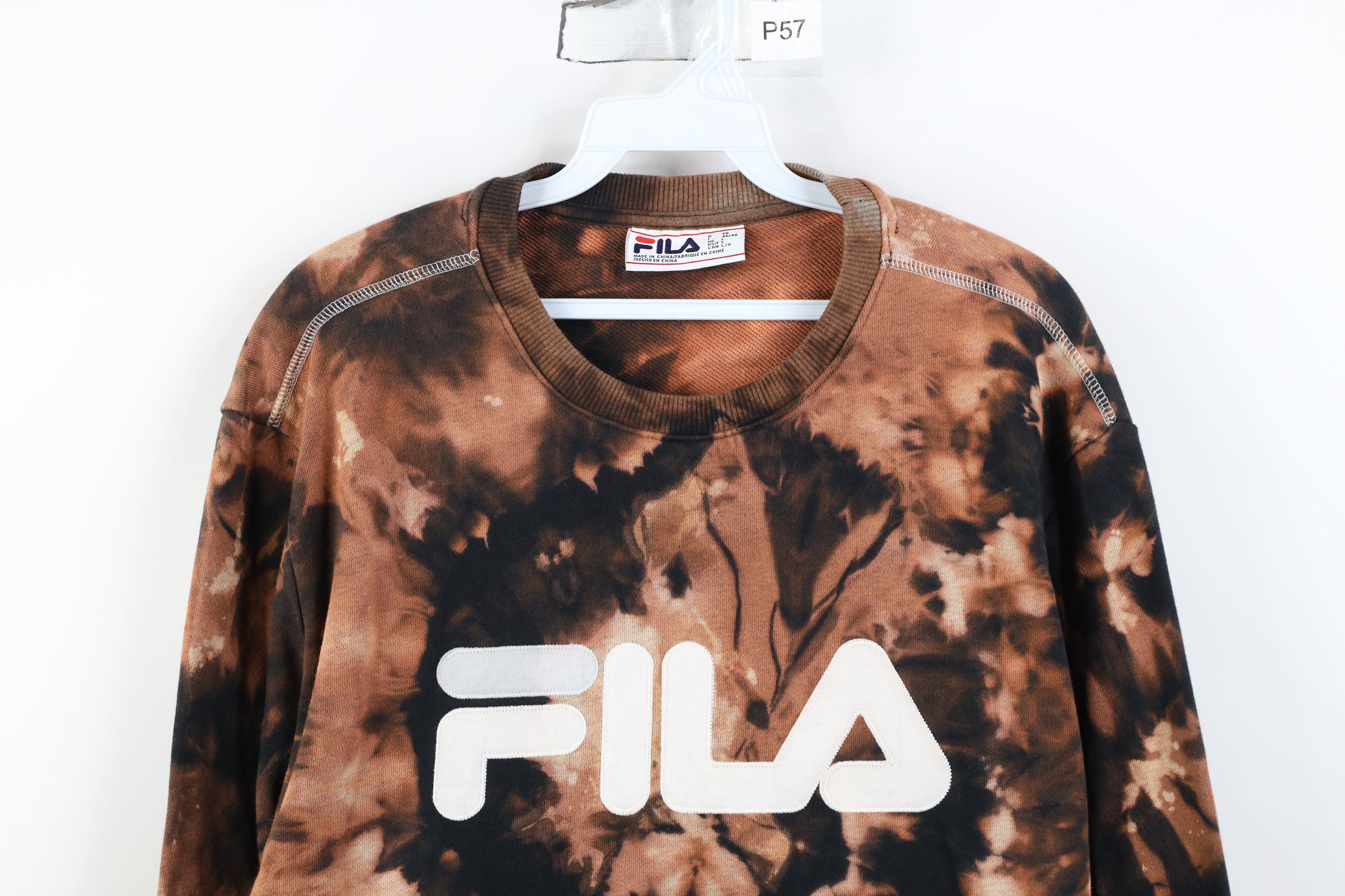 Fila Vintage Y2K FILA Big Logo Acid Wash French Terry Sweatshirt Size L / US 10 / IT 46 - 2 Thumbnail