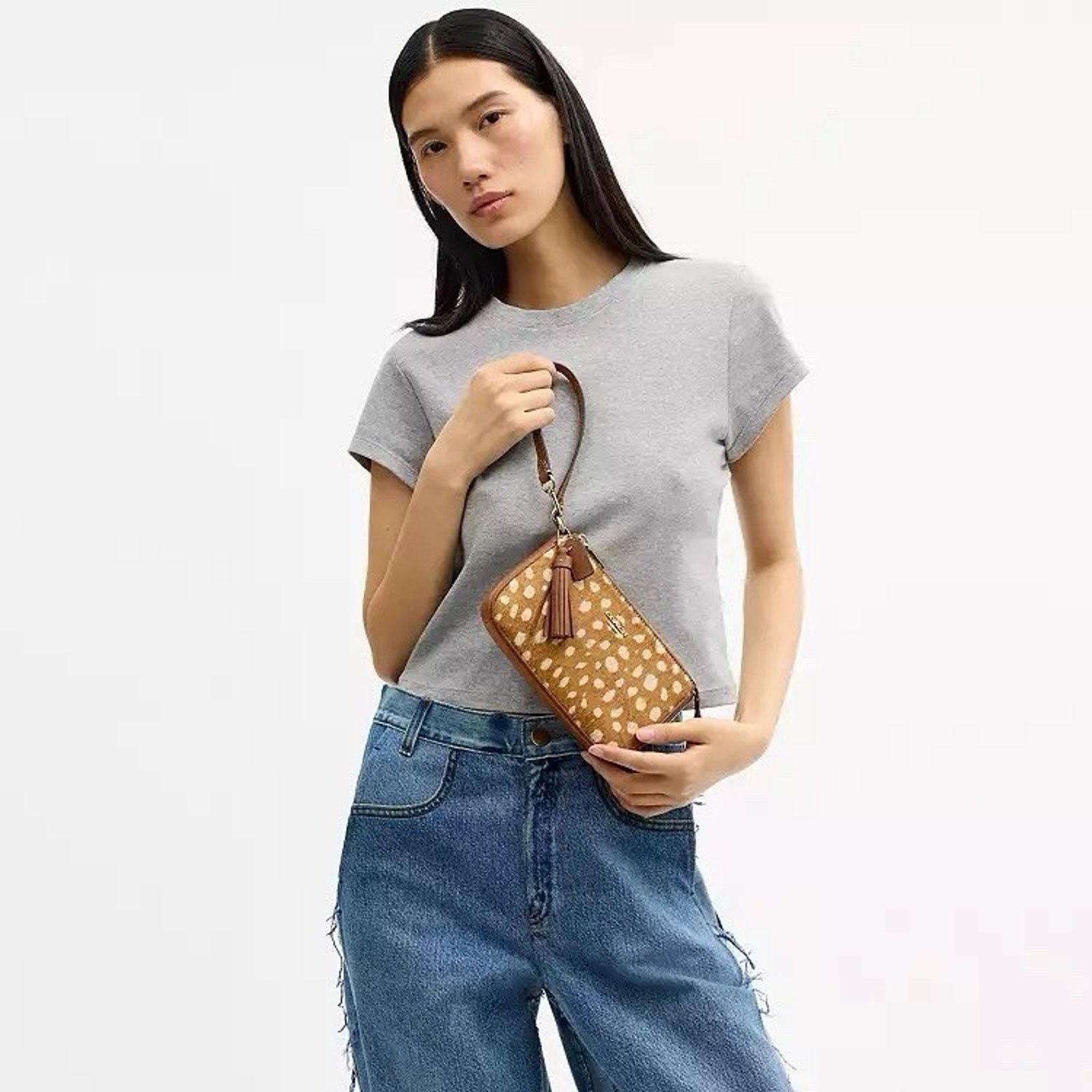 Coach NWT Coach Nolita 19 With Deer Print CDW35 Gold/Brown Leather Size ONE SIZE - 8 Thumbnail
