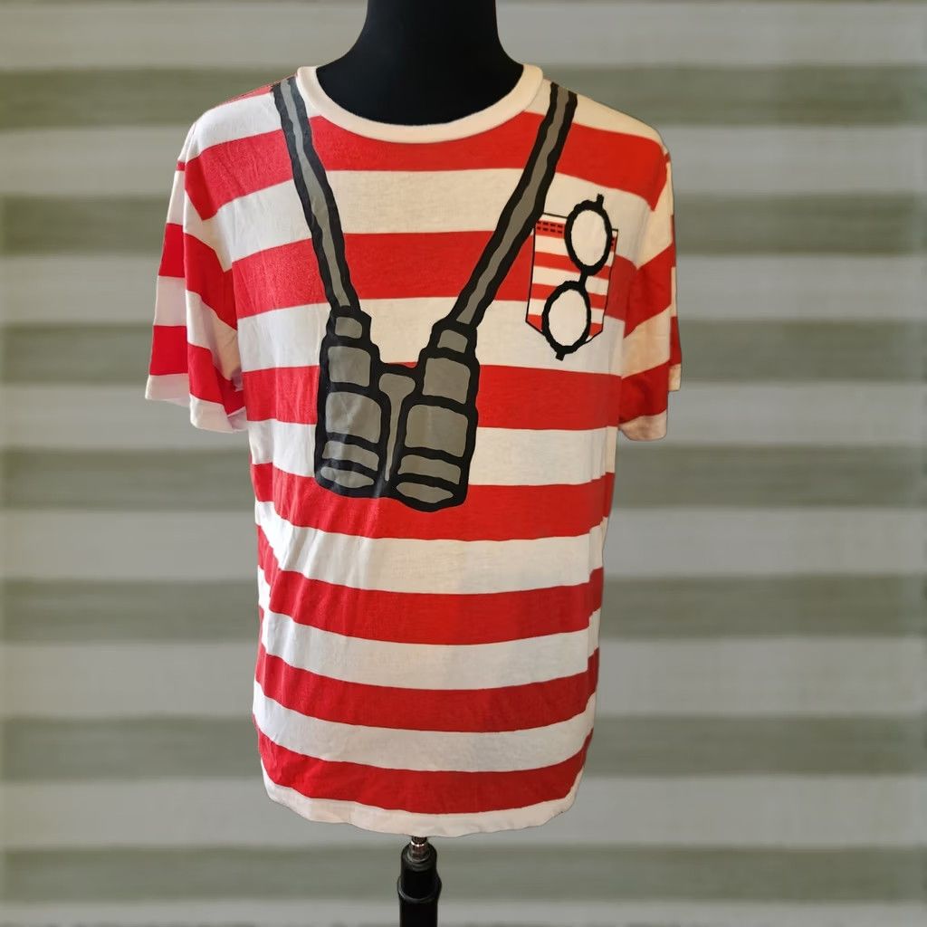 Aldo Where's Waldo Cosplay Striped Tee T-Shirt Red White XL Adult Unisex T-Shirt Crew Neck Short Sleeve бай Size US XL / EU 56 / 4 - 1 Thumbnail
