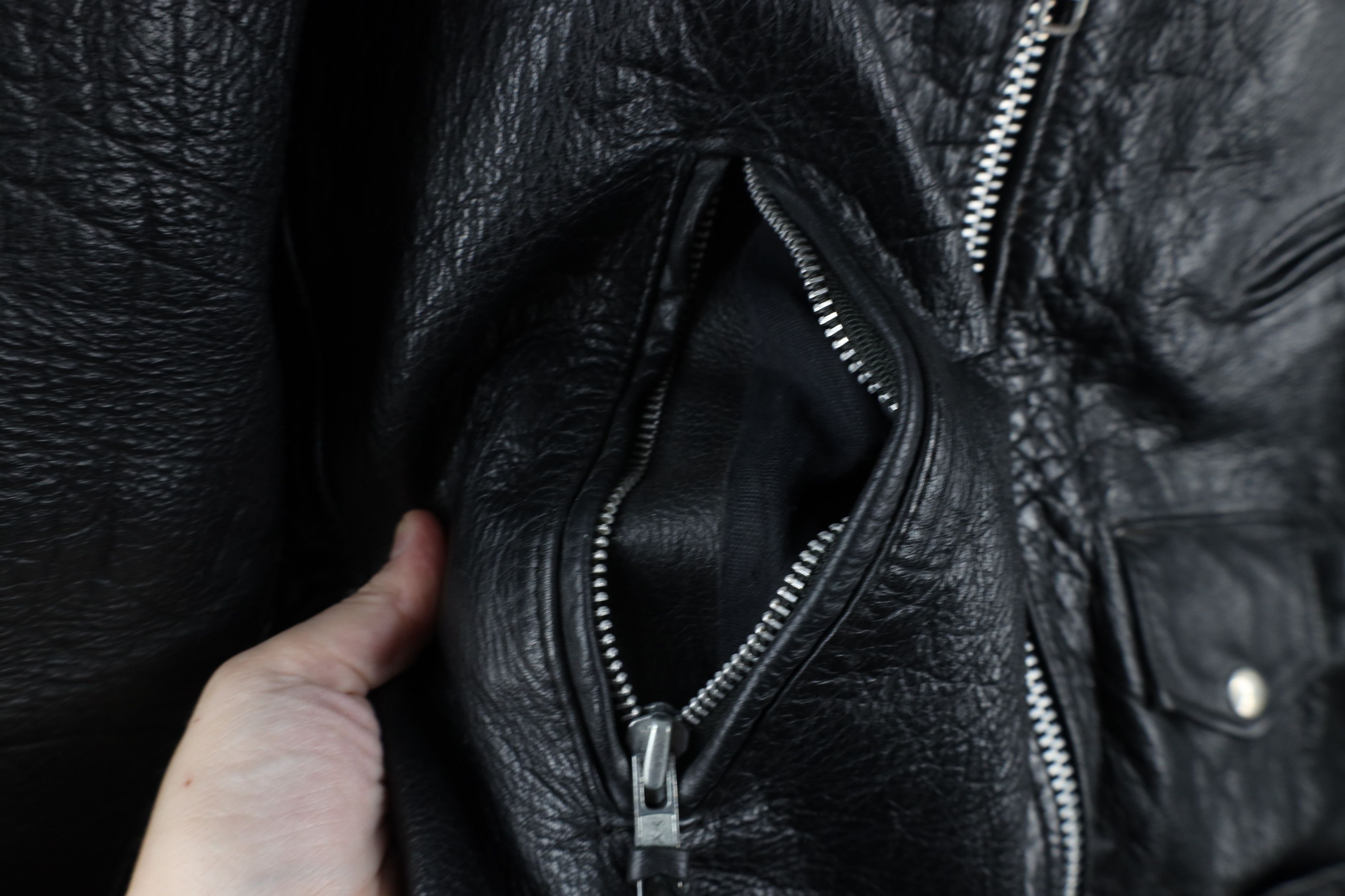 Vintage Vintage 90s Streetwear Leather Motorcycle Jacket Black Size US L / EU 52-54 / 3 - 8 Thumbnail