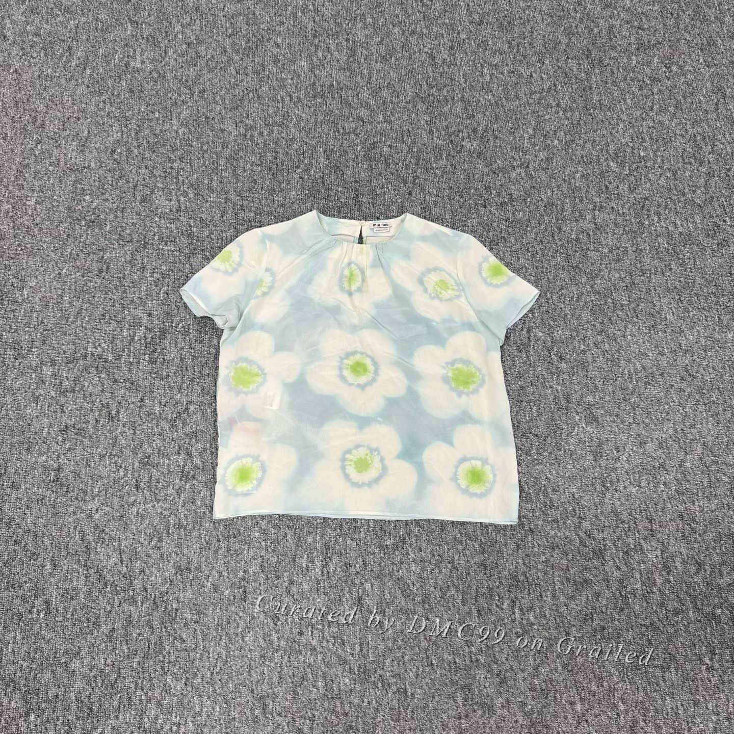 Miu Miu Miu Miu Floral Silk Short-Sleeve Top Size S / US 4 / IT 40 - 1 Thumbnail