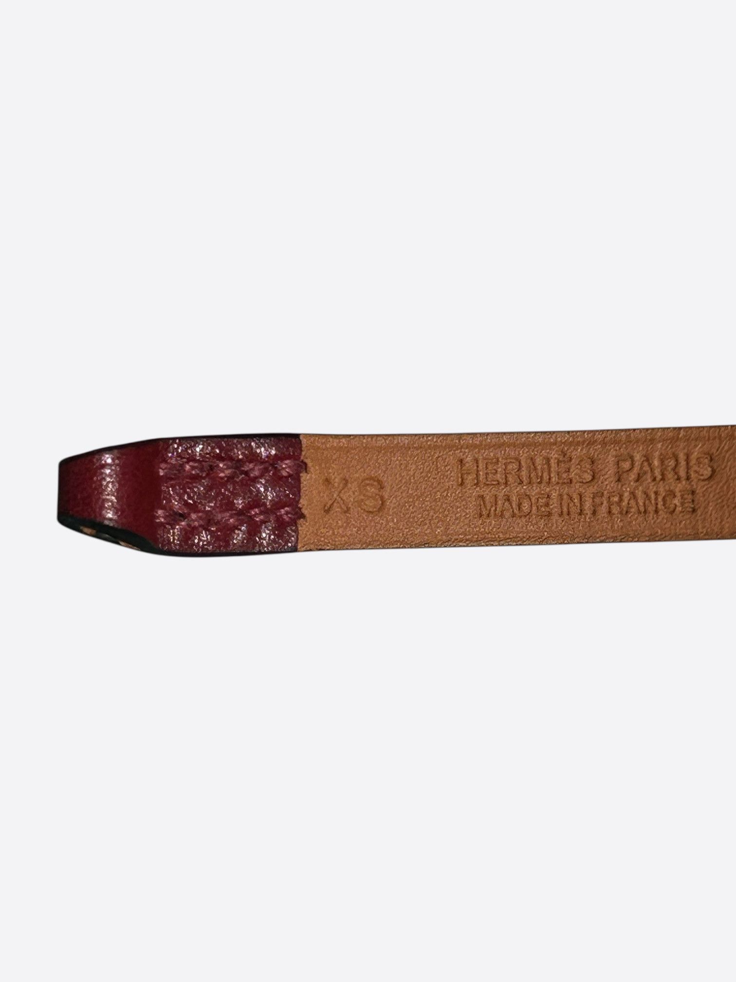 Hermes Hermes Red Swift & Gold Hardware Mini Rivale Bracelet Size ONE SIZE - 3 Thumbnail