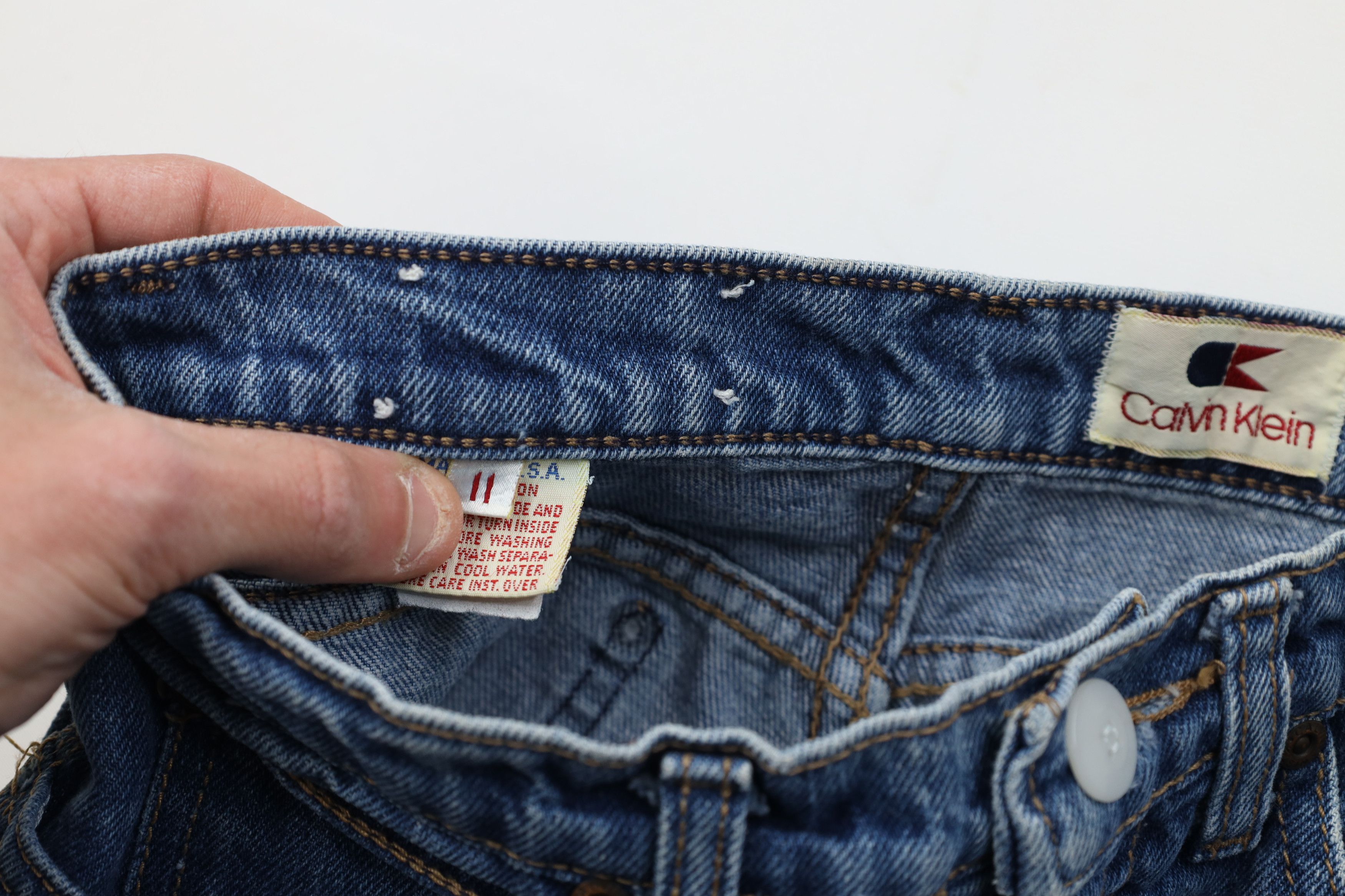 Calvin Klein Vintage 80s Calvin Klein Unhemmed Relaxed Fit Jeans Blue USA Size 32" / US 10 / IT 46 - 10 Thumbnail