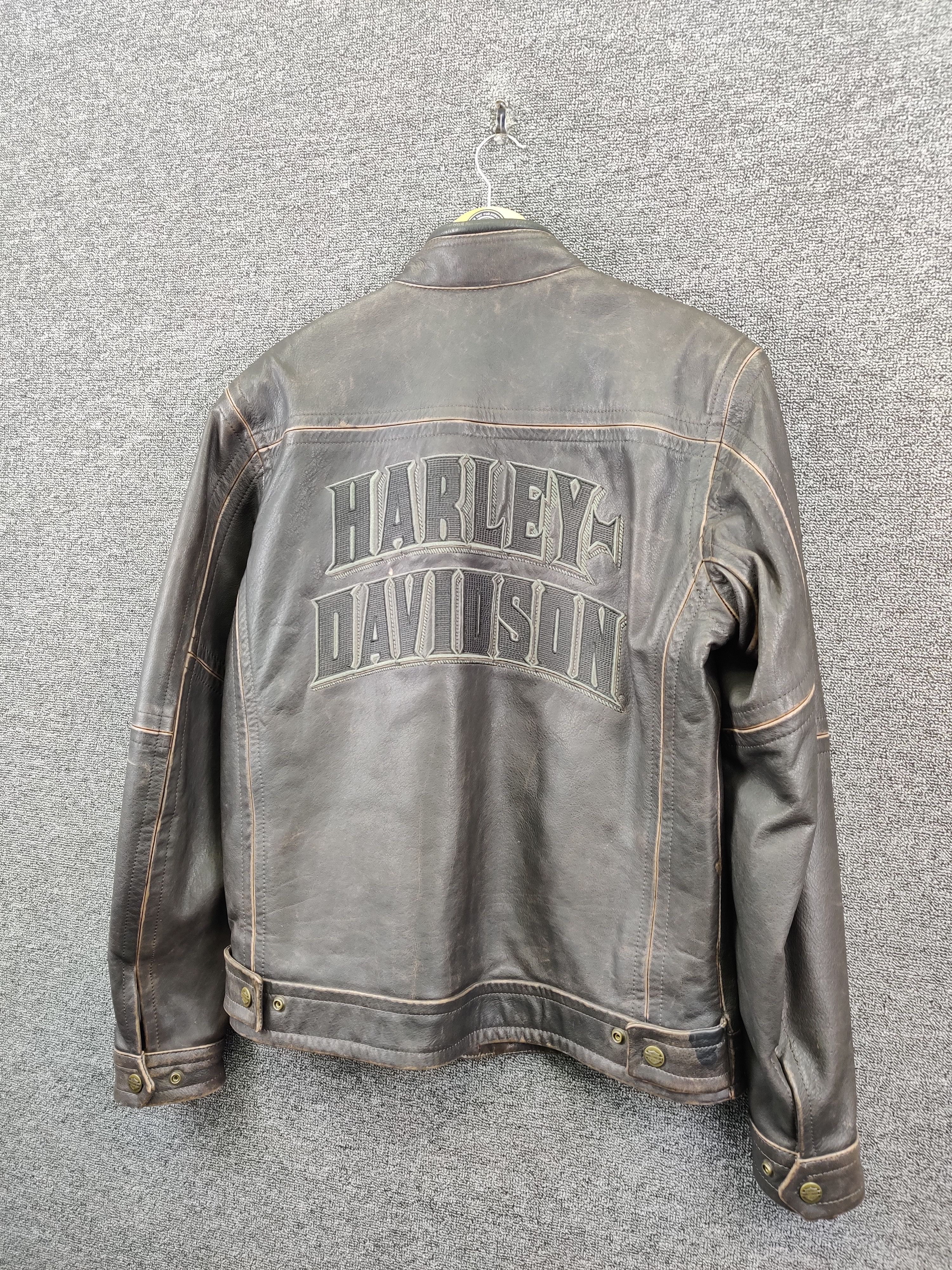Harley Davidson Nice❗Vintage Harley Davidson Motorcycle Leather Jacket Size US M / EU 48-50 / 2 - 2 Thumbnail