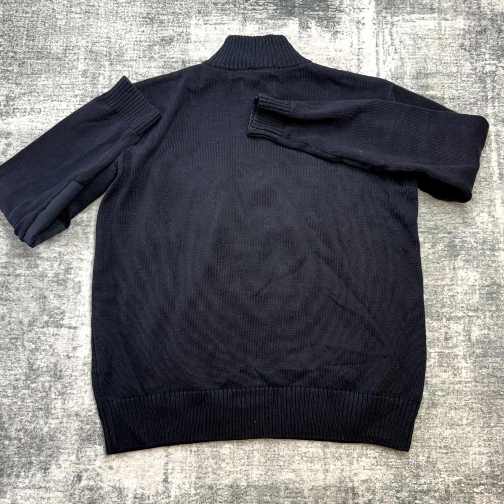 Vintage Holebrook Sweden Sweater Mens XL Navy Blue 1/4 Zip Mock Neck Knit Pullover Casual Fall Winter Nautical Size US XL / EU 56 / 4 - 7 Thumbnail
