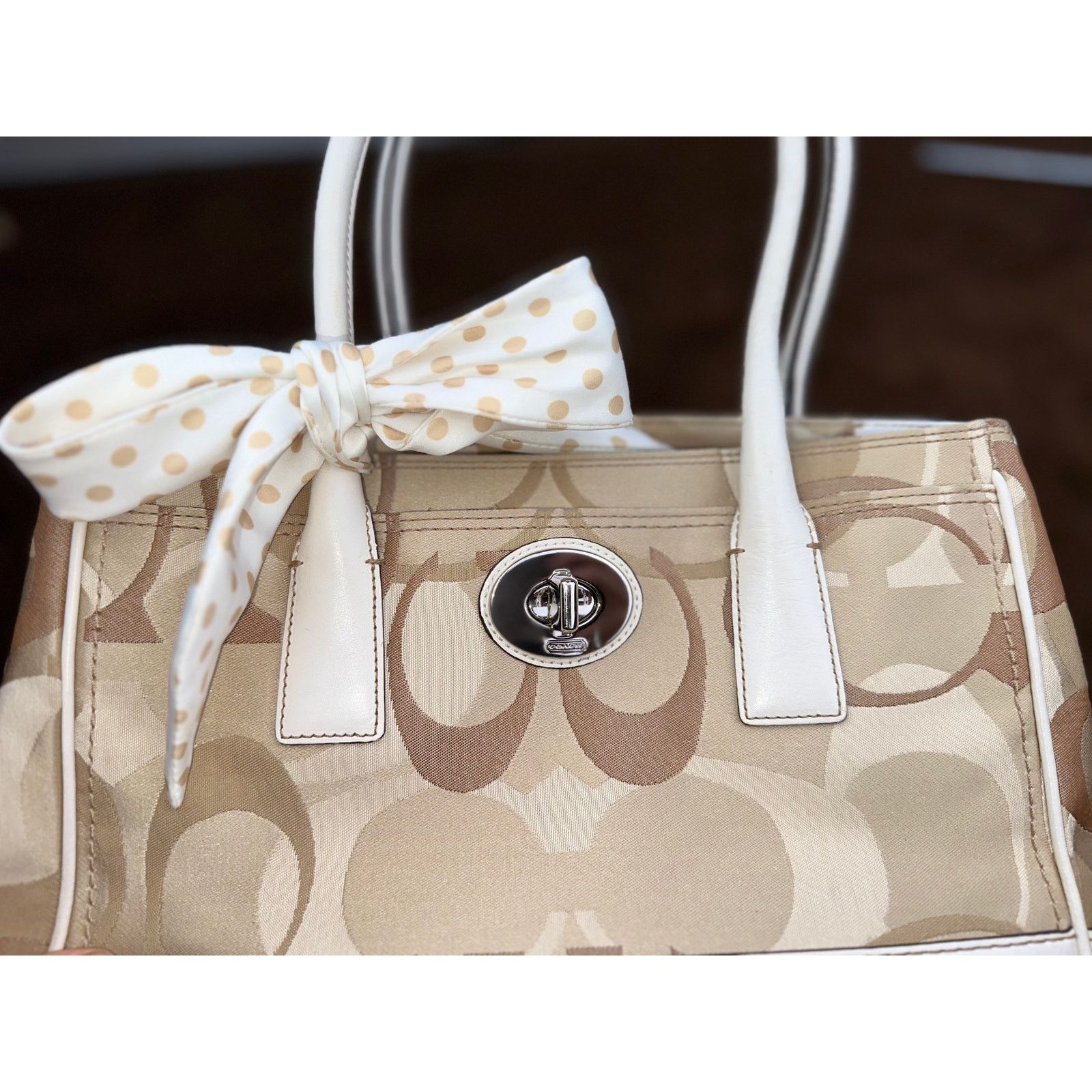 Coach Coach Hamptons Signature Canvas Scarf Tote Bag Size ONE SIZE - 5 Thumbnail