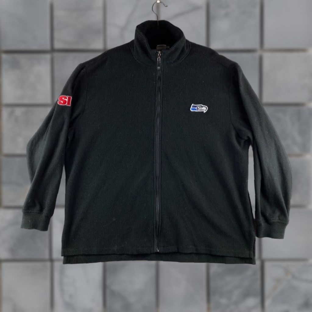 NFL VINTAGE Seattle Seahawks Sweater XL NFL Black Full Zip Fleece Logo Sports Illustrated Size US XL / EU 56 / 4 - 1 Thumbnail