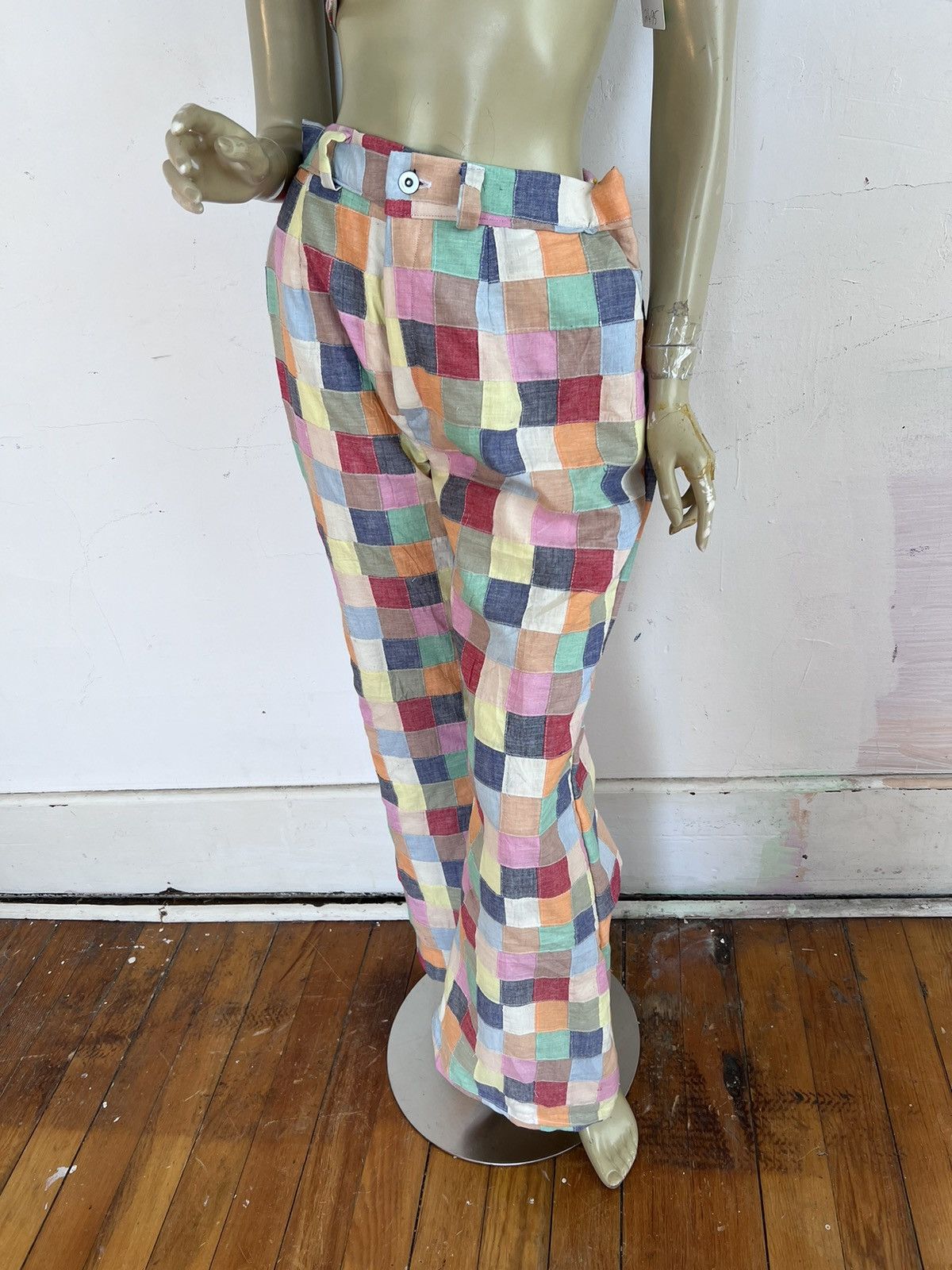 image of Women’S Patchwork Pants L 33” By Anna Herman Usa in Brown, Women's