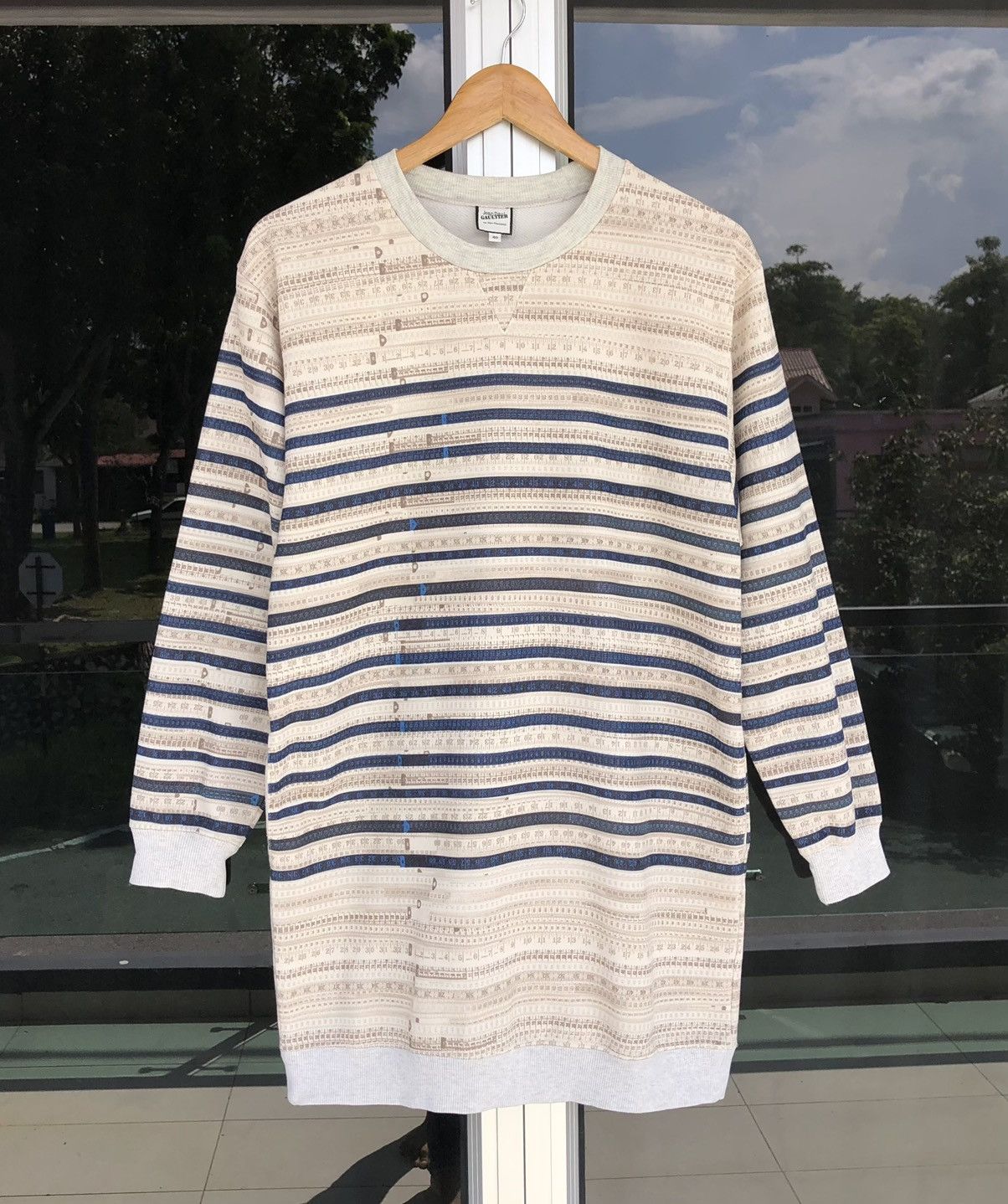 Jean Paul Gaultier SS01 JEAN PAUL GAULTIER Striped Cotton Sweatshirt Size L / US 10 / IT 46 - 8 Thumbnail