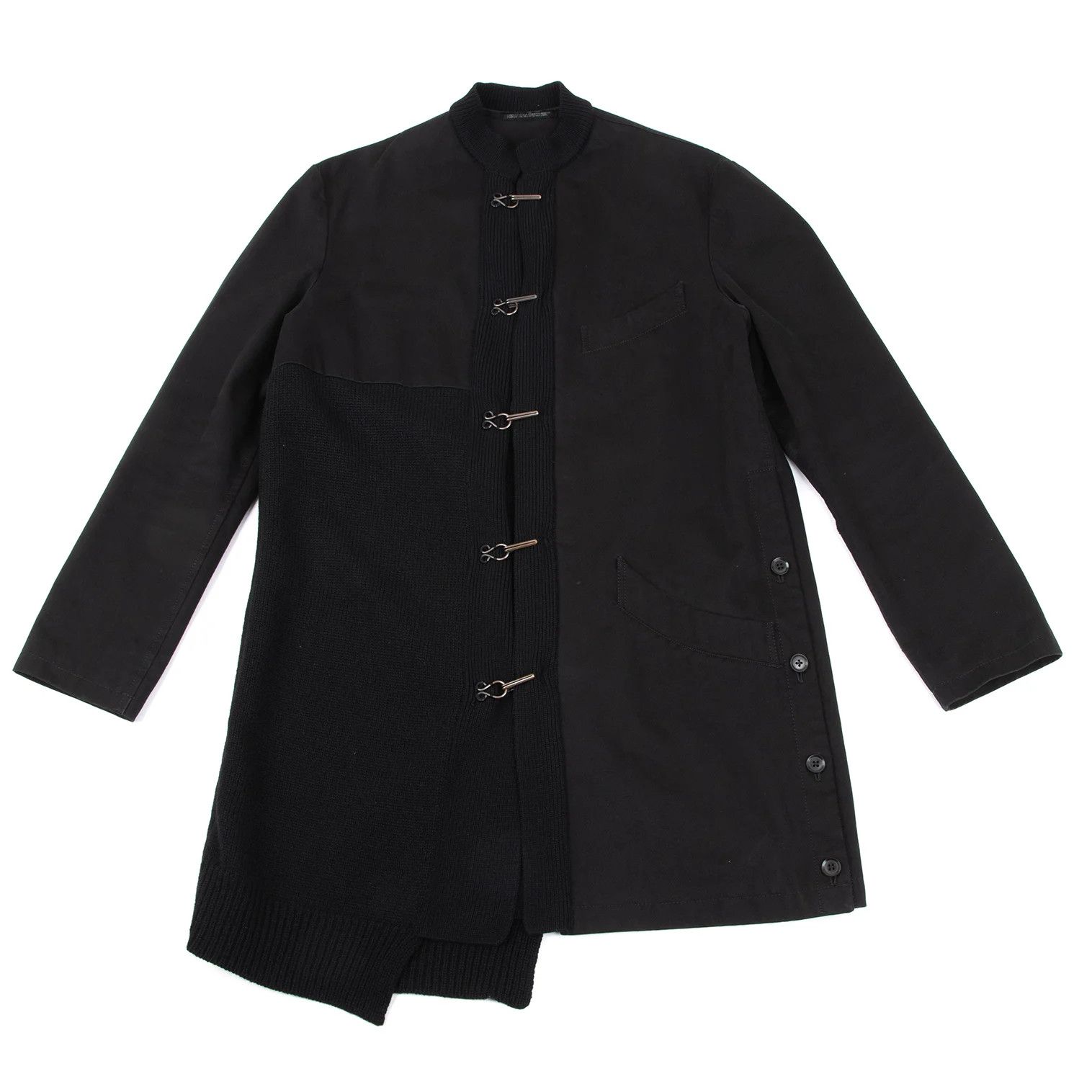 Yohji Yamamoto Knit Cotton China Jacket Black 2
