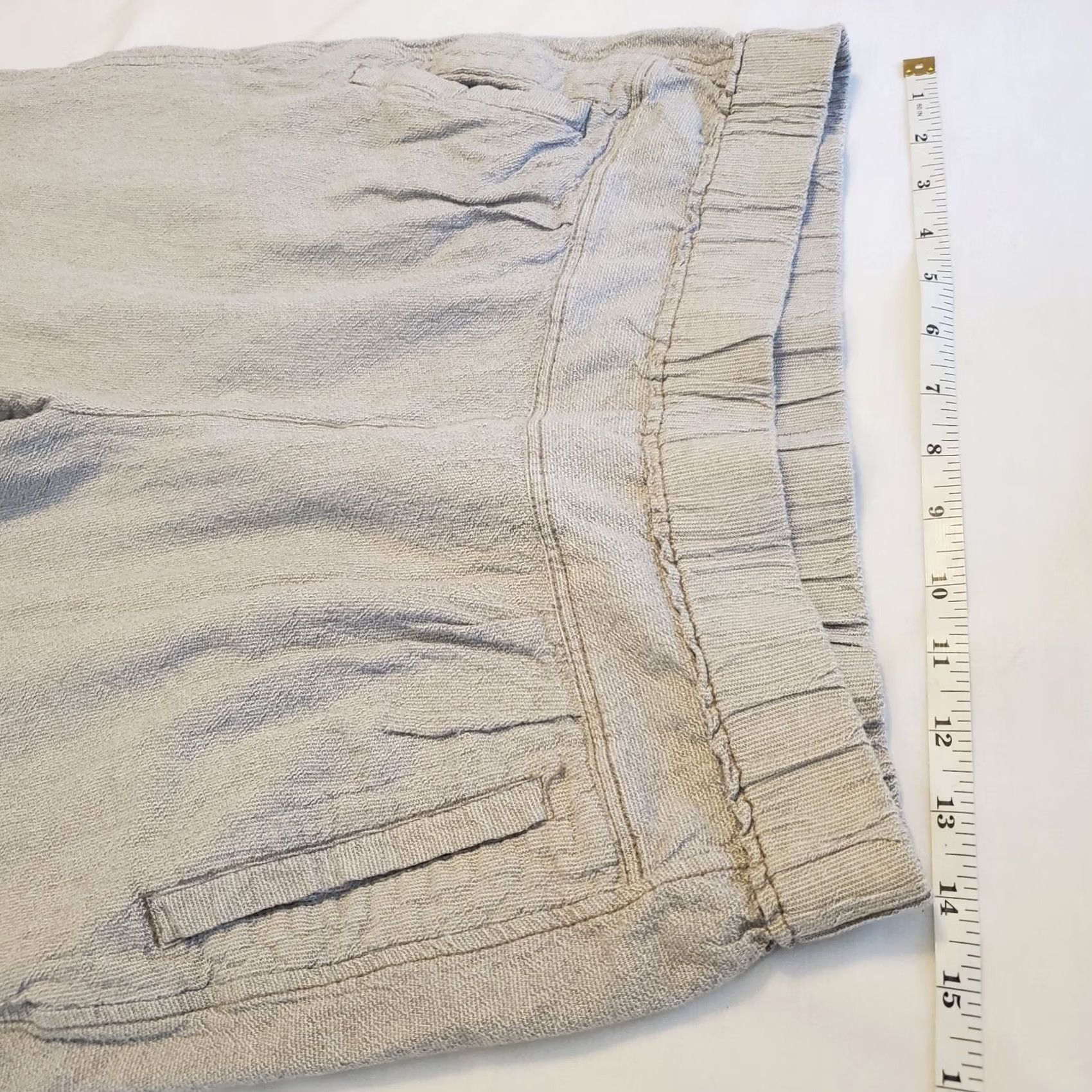 Vintage Hei Hei Anthropologie Cropped Pants 100% Linen Size S Cream Pull On Size 28" / US 6 / IT 42 - 6 Thumbnail