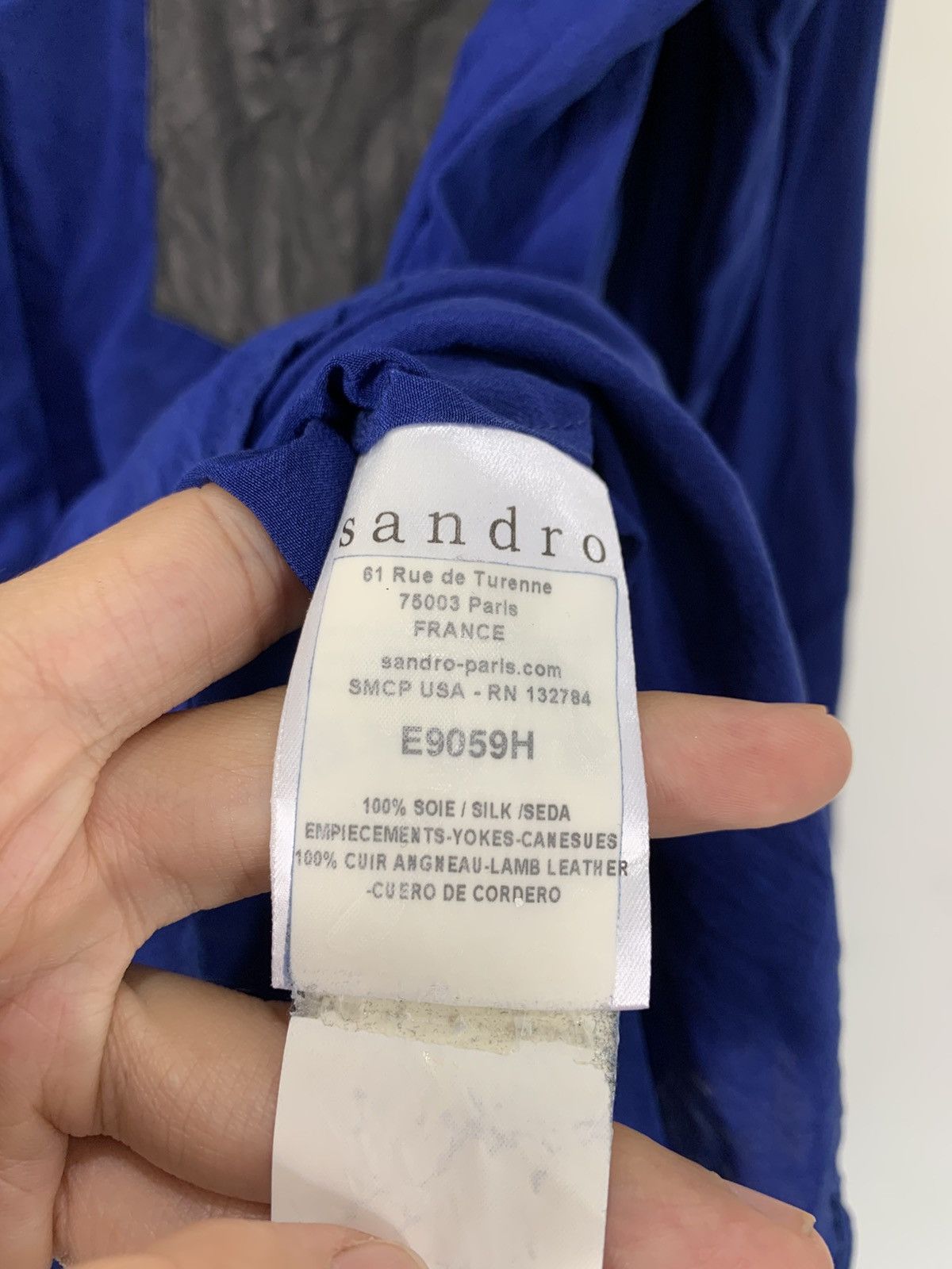 Sandro sando blouse women leather patches Size M / US 6-8 / IT 42-44 - 3 Thumbnail