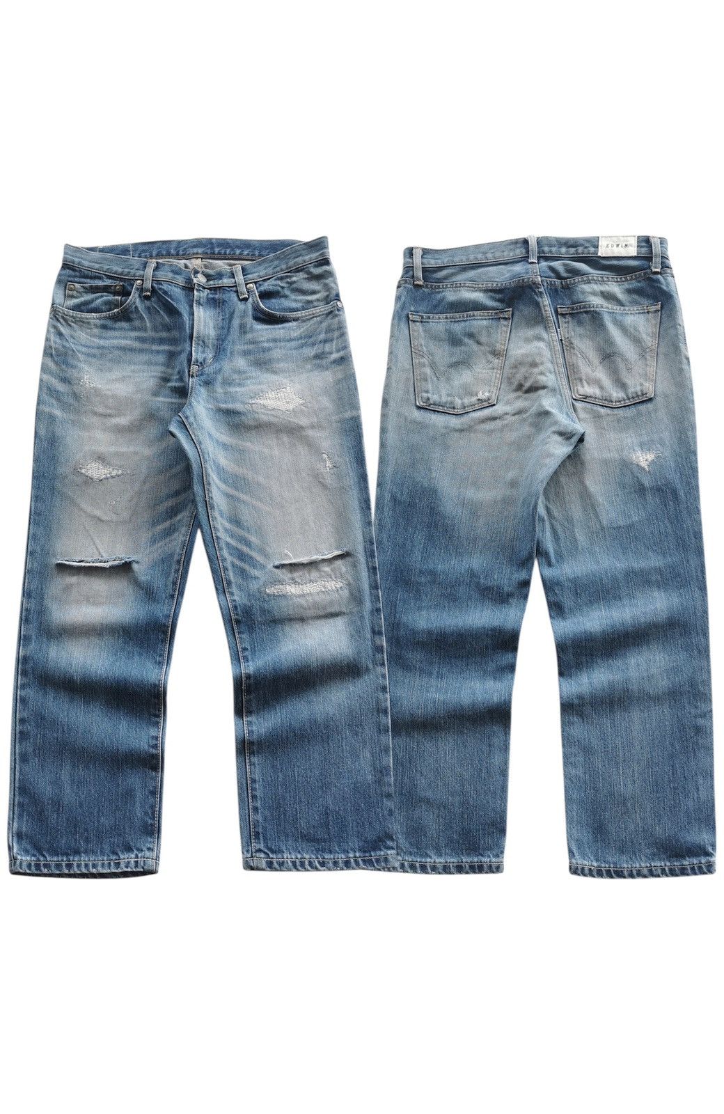 Edwin Edwin White Label KS0003 Distressed Denim Shorts Size US 32 / EU 48 - 1 Thumbnail