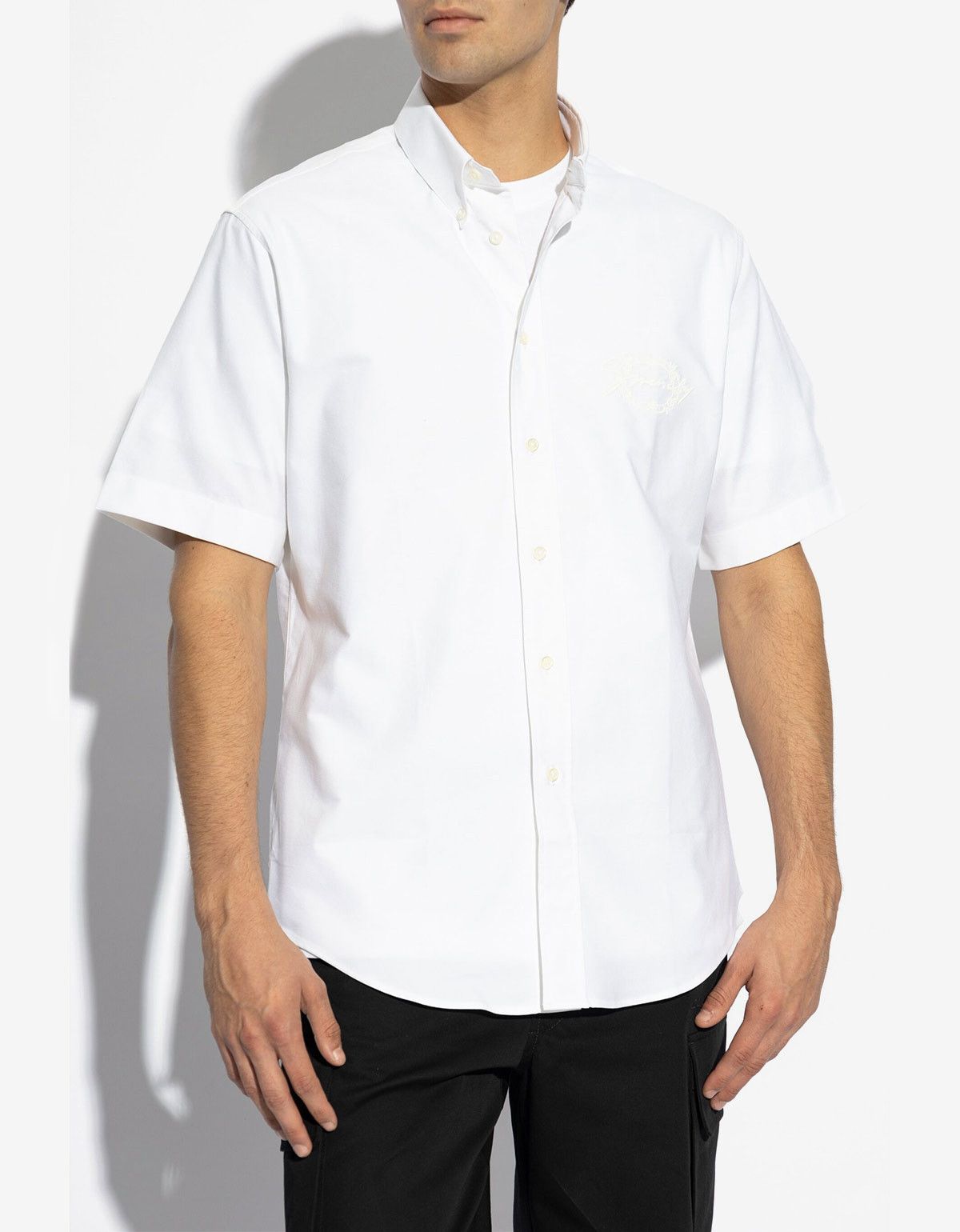 Givenchy Givenchy White Logo Short Sleeve Shirt Size US L / EU 52-54 / 3 - 2 Thumbnail