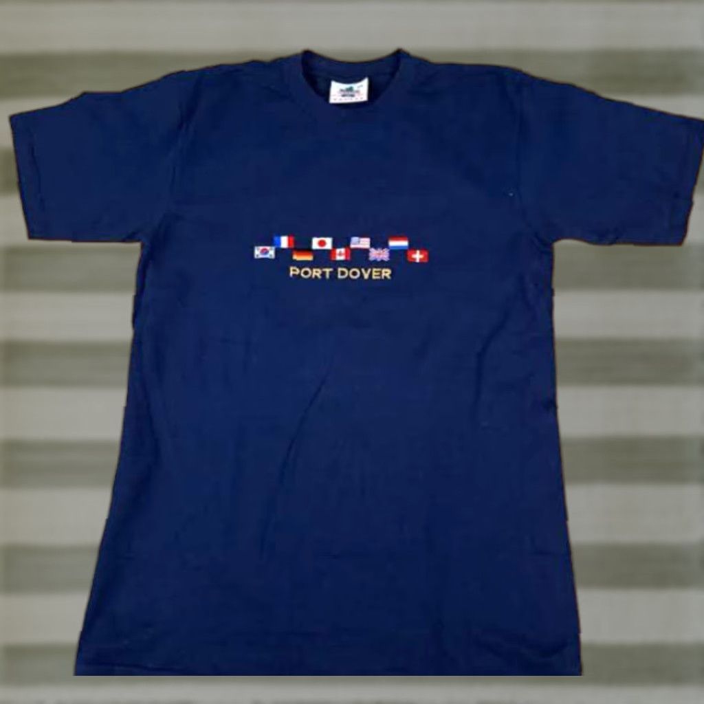 Nautica Quality goods Port Dover Embroidered Nautical International Flag T-Shirt Canada Men Short Sleeve Crew Neck Blue Cotton M Regular Vintage: No Size US M / EU 48-50 / 2 - 1 Thumbnail