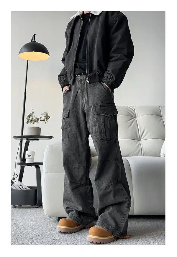 Jean Arisawa x Kaori Multi Pocket Cargo Loose Wide Leg Jeans Size US 32 / EU 48 - 3 Thumbnail