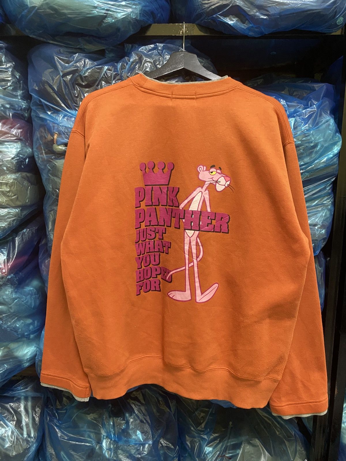 Vintage Vintage 2002 Pink Panther Orange Sweatshirt – Double-Sided Size US L / EU 52-54 / 3 - 3 Thumbnail