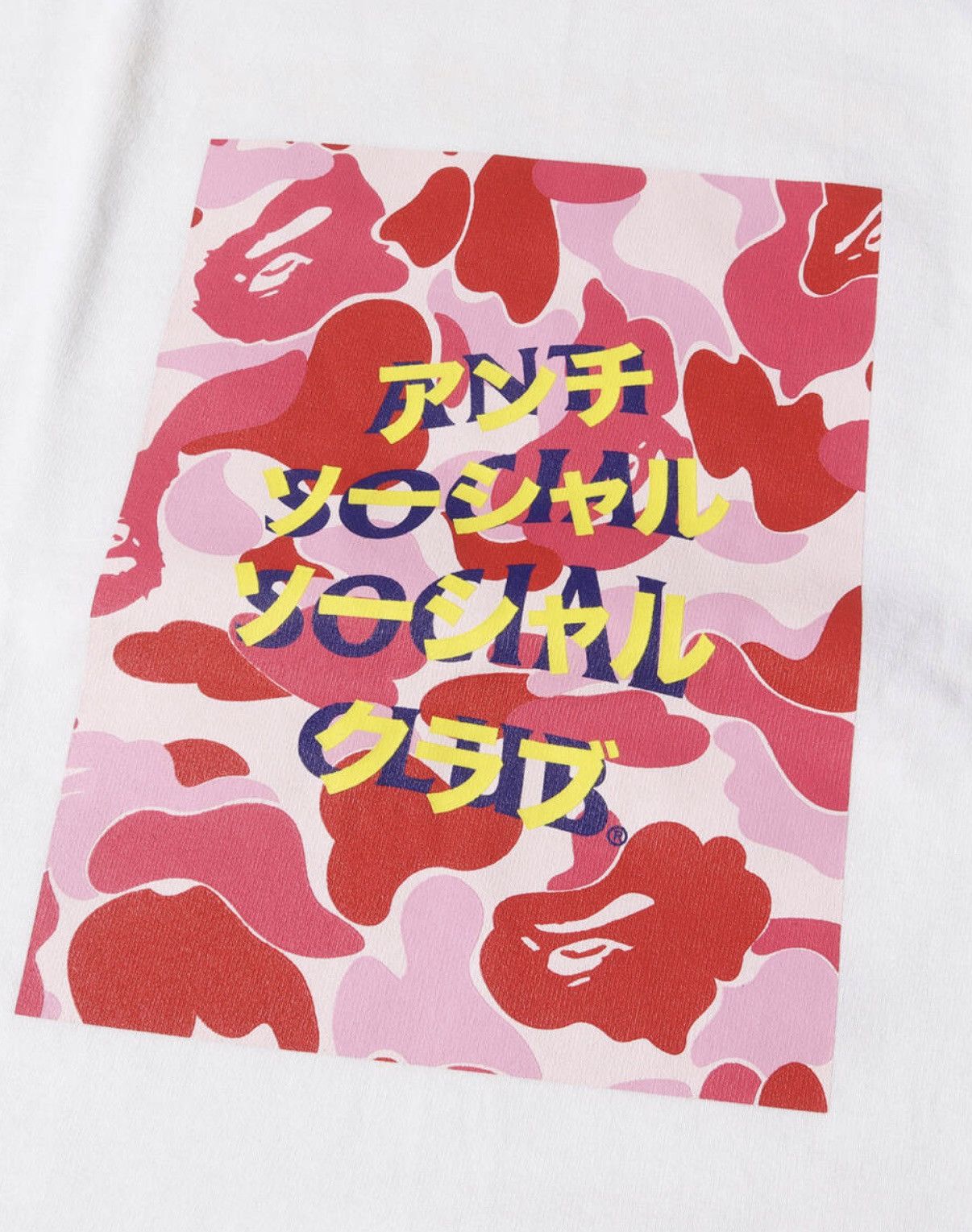 Anti Social Social Club BAPE x Anti Social Social Club ABC Camo Tee White Pink Camo Size US L / EU 52-54 / 3 - 4 Thumbnail