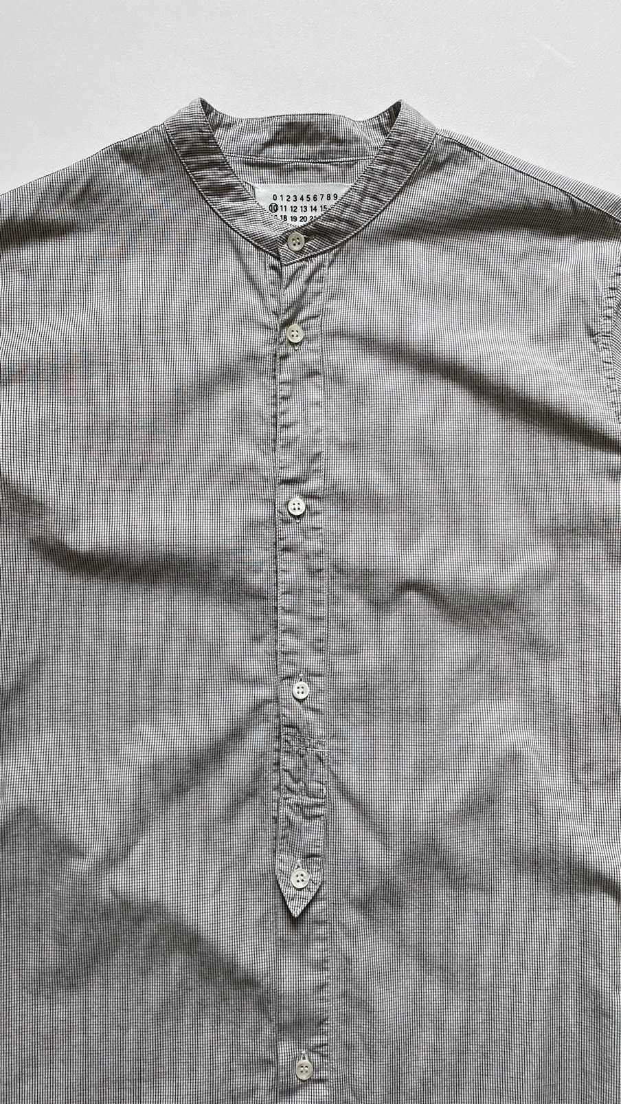 Maison Margiela S/S 04 Collarless Grid Check Shirt Size US M / EU 48-50 / 2 - 5 Thumbnail