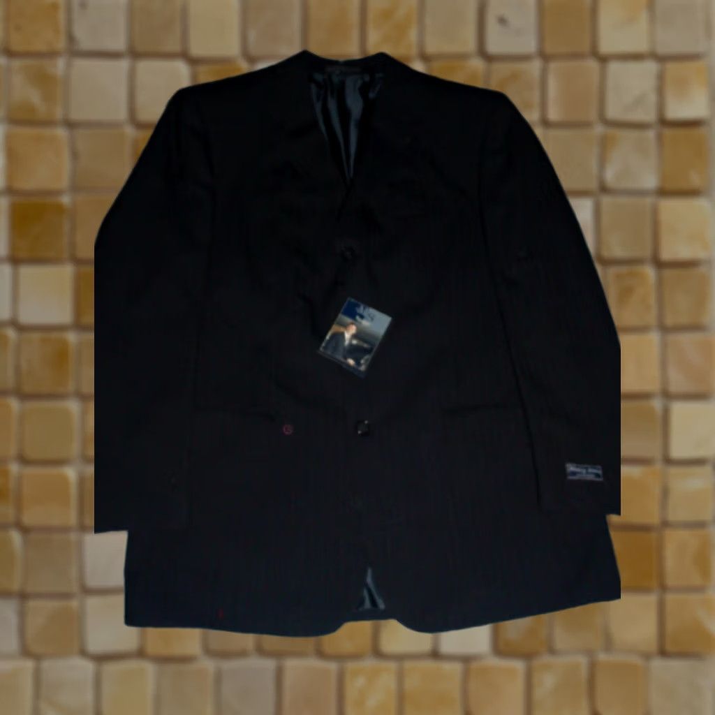Vintage MEETING STREET Black Wool Pinstripe Dress Jacket 42 Long Mens Size US XS / EU 42 / 0 - 1 Preview
