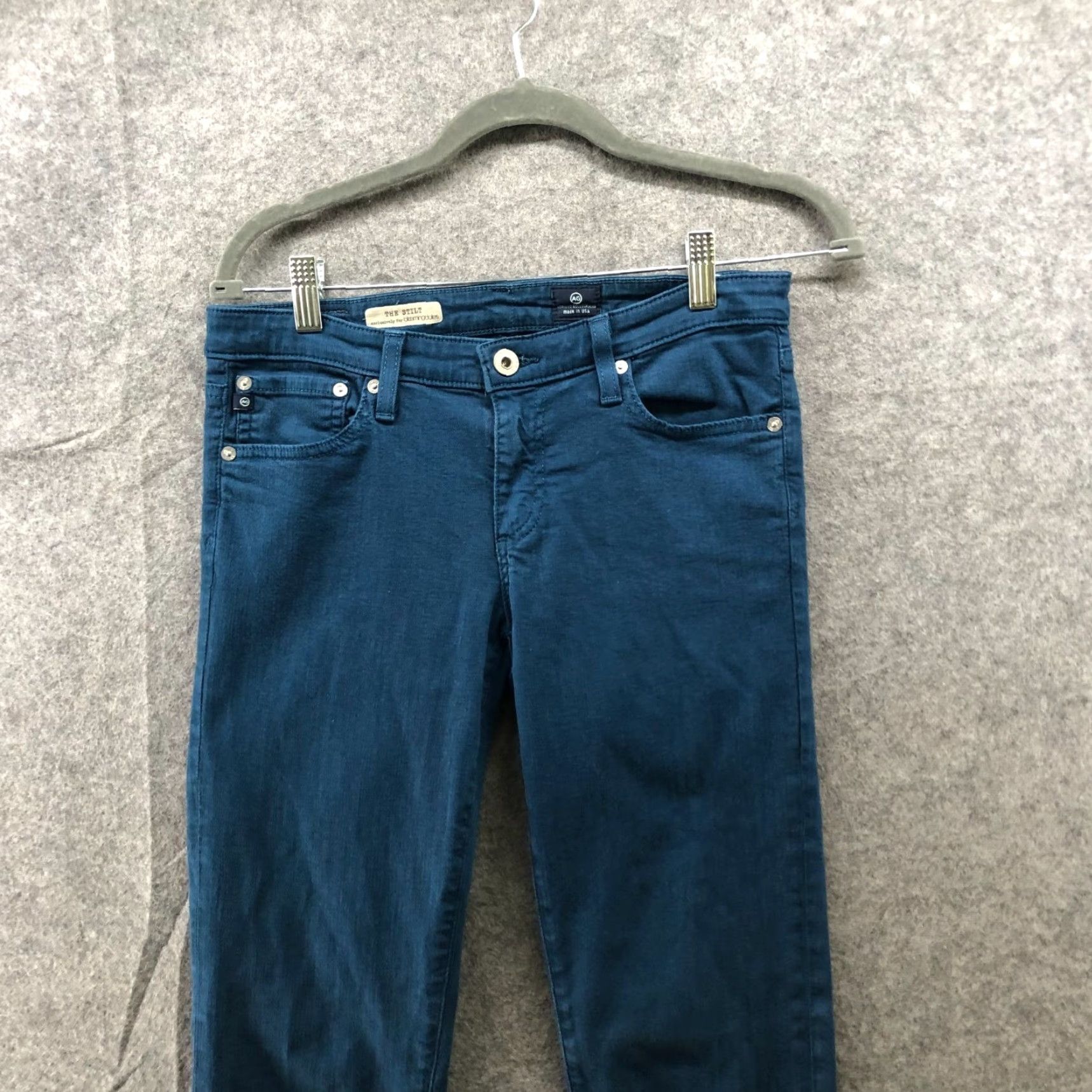 Vintage AG Adriano Goldschmied The Stilt Cigarette Jeans Womens 28 Blue Solid Skinny Jeans Size 28" / US 6 / IT 42 - 3 Thumbnail