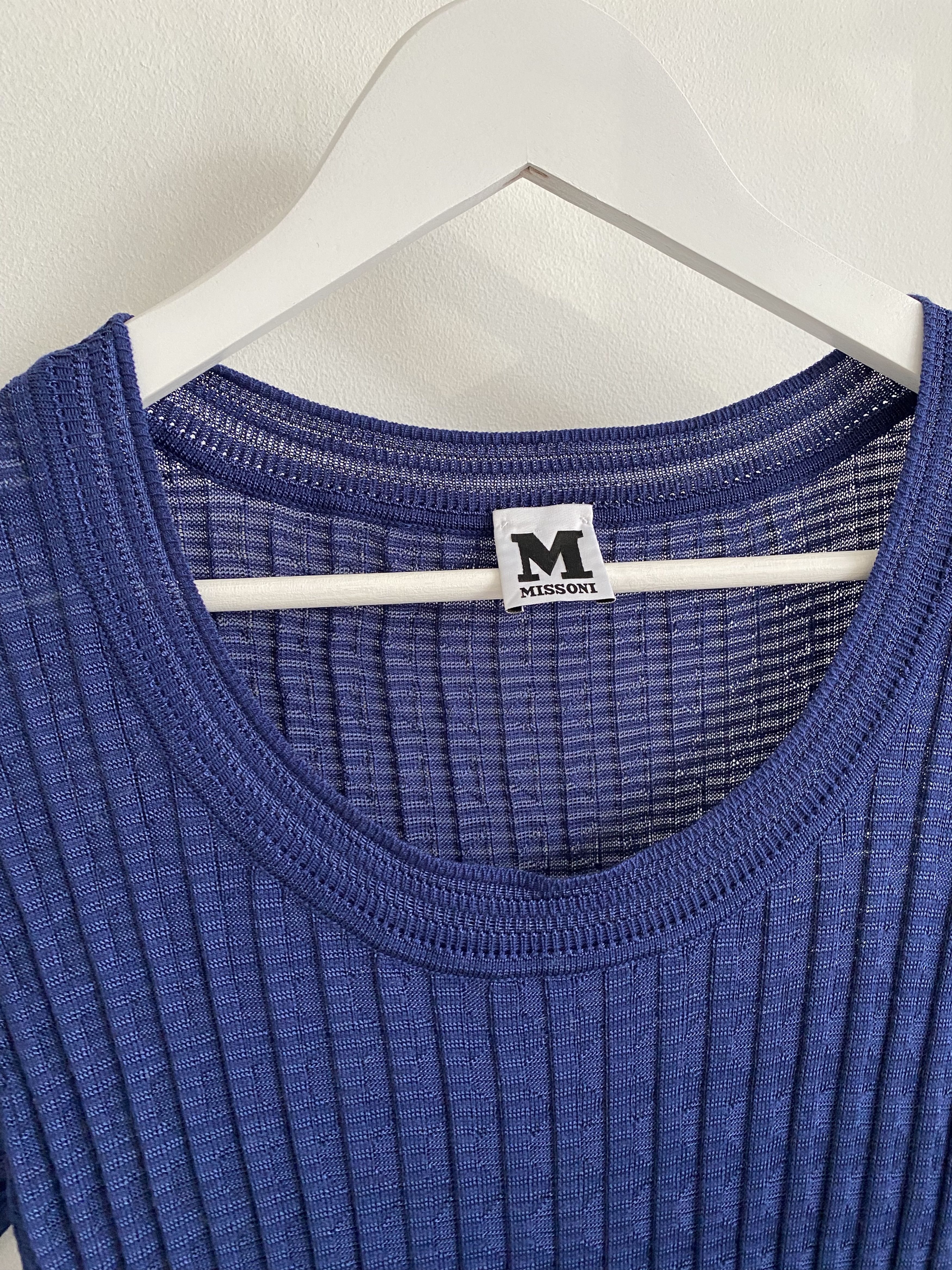 Missoni blue summer missoni dress cobalt knitted Size L / US 10 / IT 46 - 7 Thumbnail