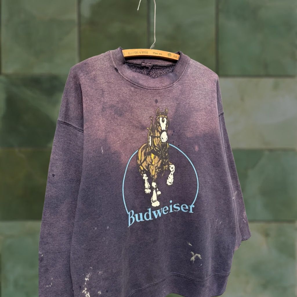 Budweiser VINTAGE Budweiser Sweatshirt Large Blue 90s Clydesdale Mens Size US L / EU 52-54 / 3 - 1 Thumbnail