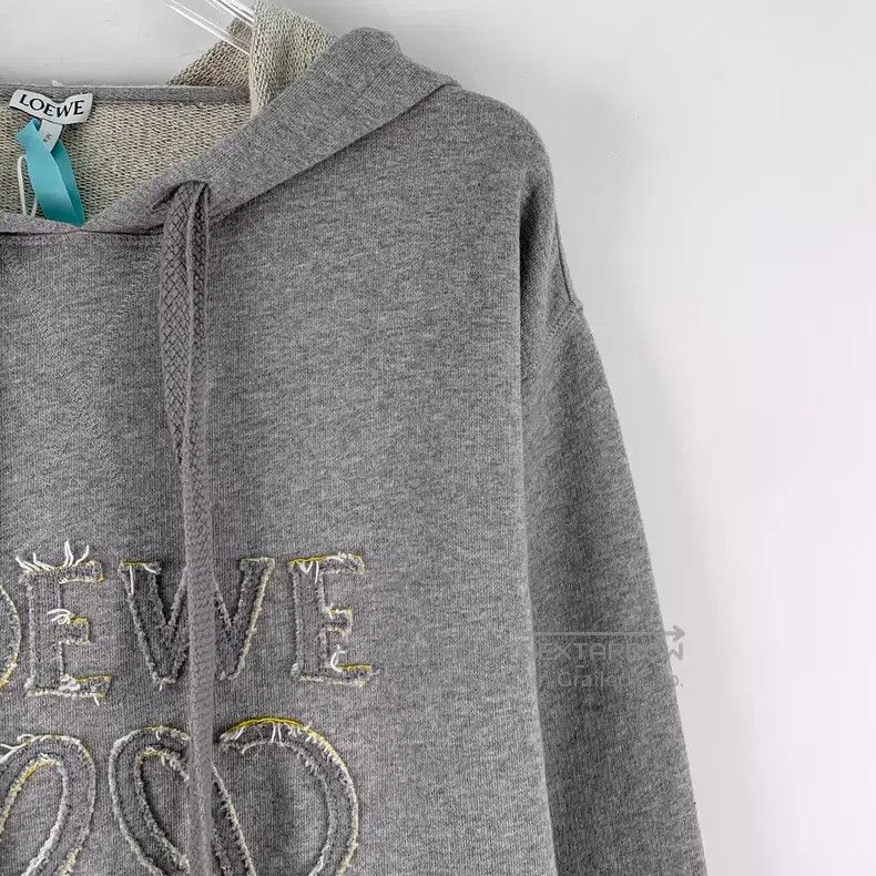 Loewe Loewe Grey Logo Hooded Sweatshirt Size S / US 4 / IT 40 - 3 Thumbnail