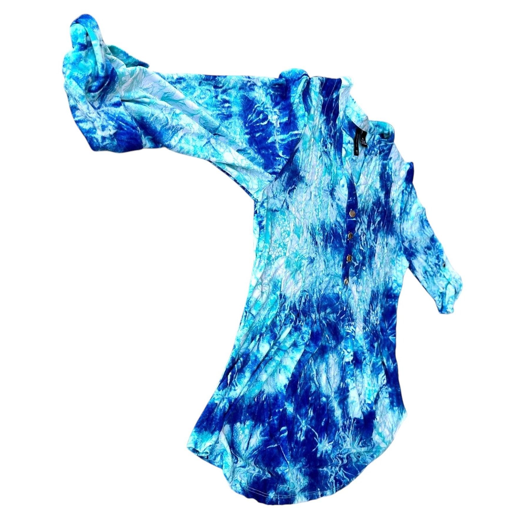 Other New Directions Tunic Top Petite Medium Blue Tie Dye Roll Size M / US 6-8 / IT 42-44 - 5 Thumbnail