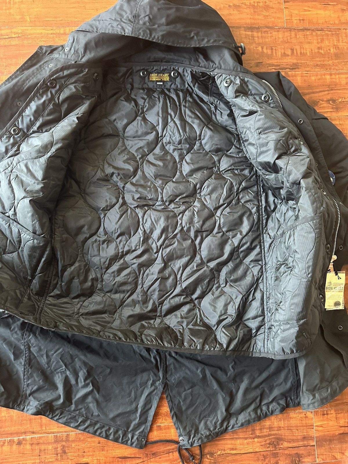Iron Heart IHM-38-BLK - 5oz Quilted Lining M-51 Type Field Coat Size US M / EU 48-50 / 2 - 7 Thumbnail