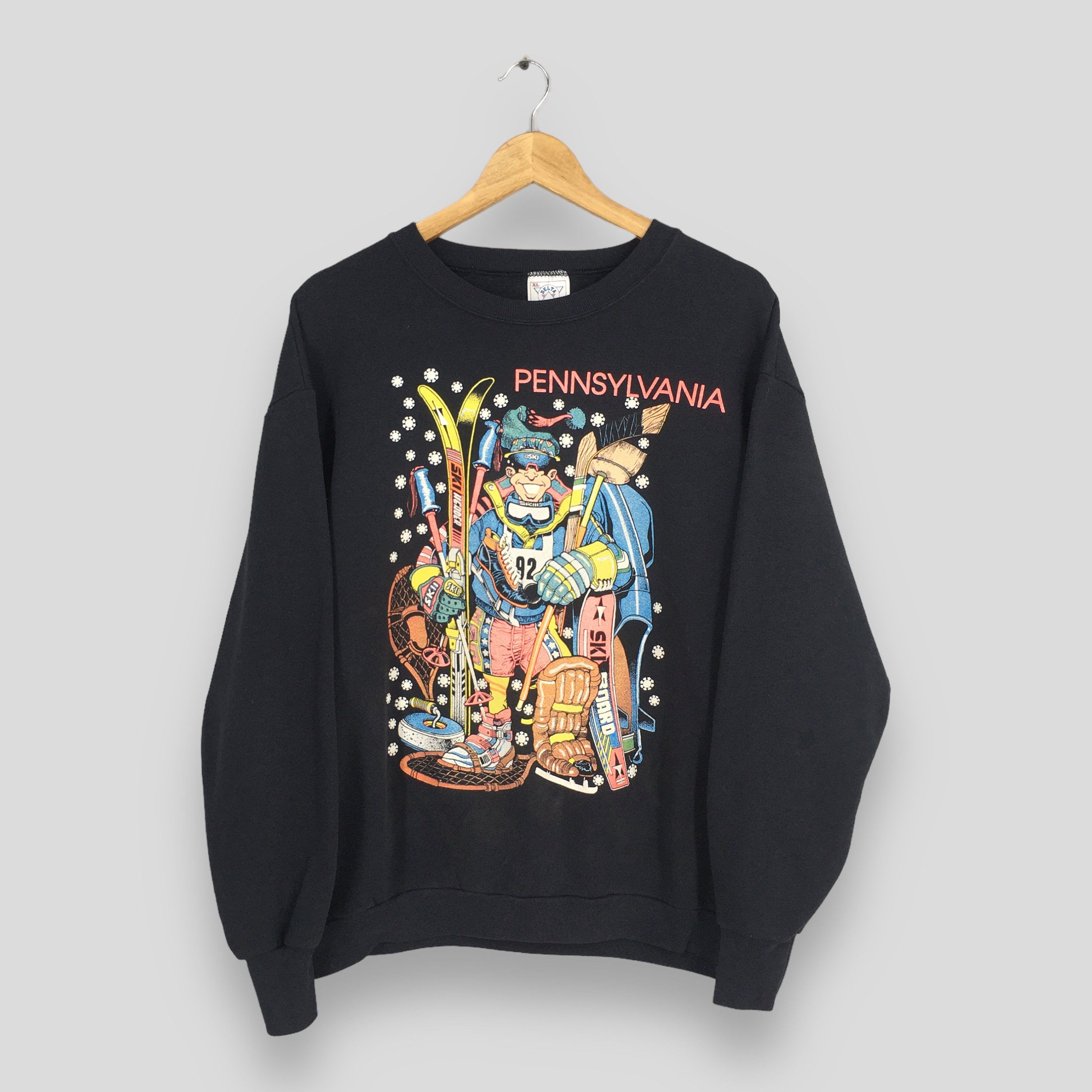 Delta Vintage Pennsylvania Ski Snowboard Black Sweatshirt XLarge Size US XL / EU 56 / 4 - 1 Thumbnail