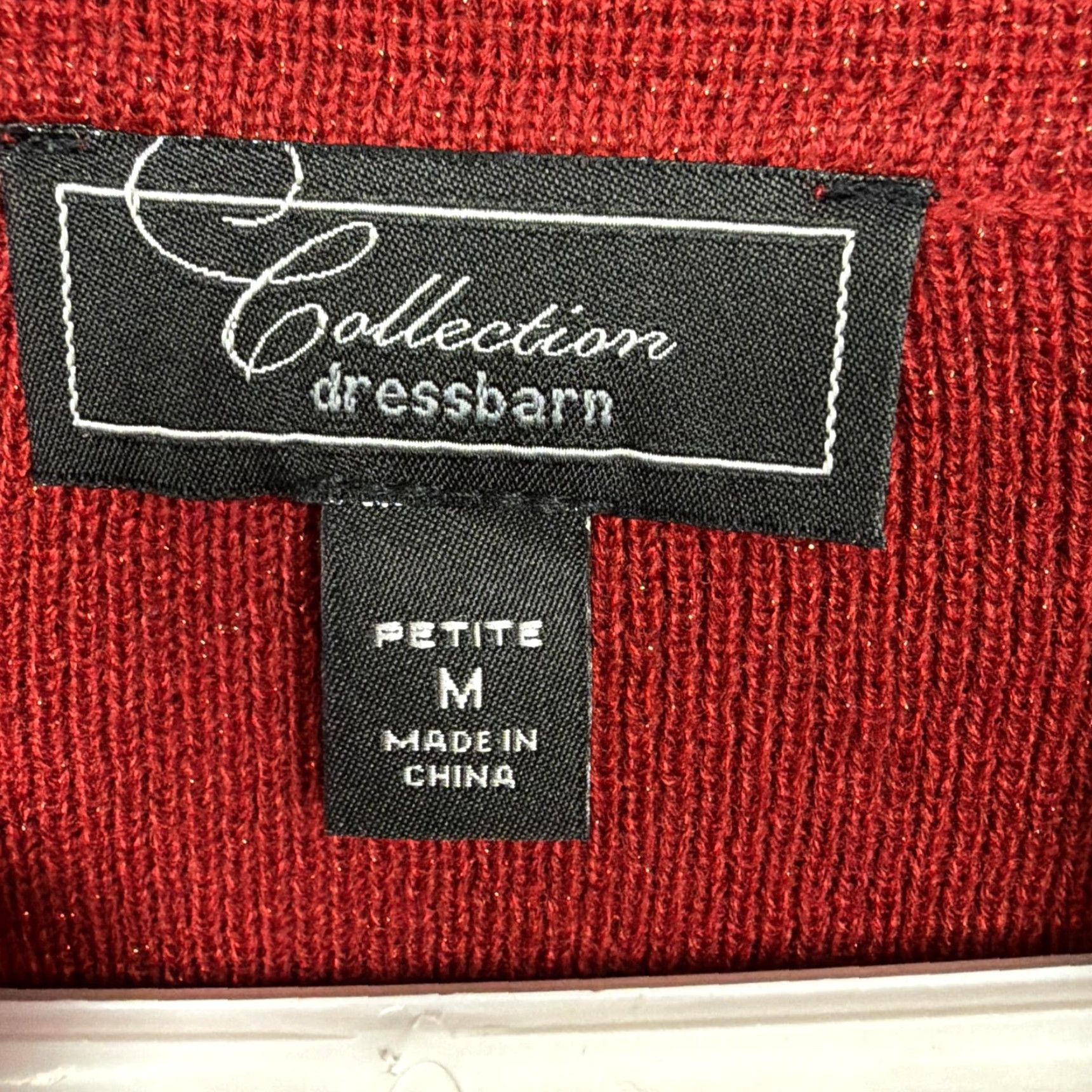 Vintage Dressbarn Womens Petite M Red V-Neck Glitter Sequin Holiday Party Chic Sweater Size M / US 6-8 / IT 42-44 - 5 Thumbnail