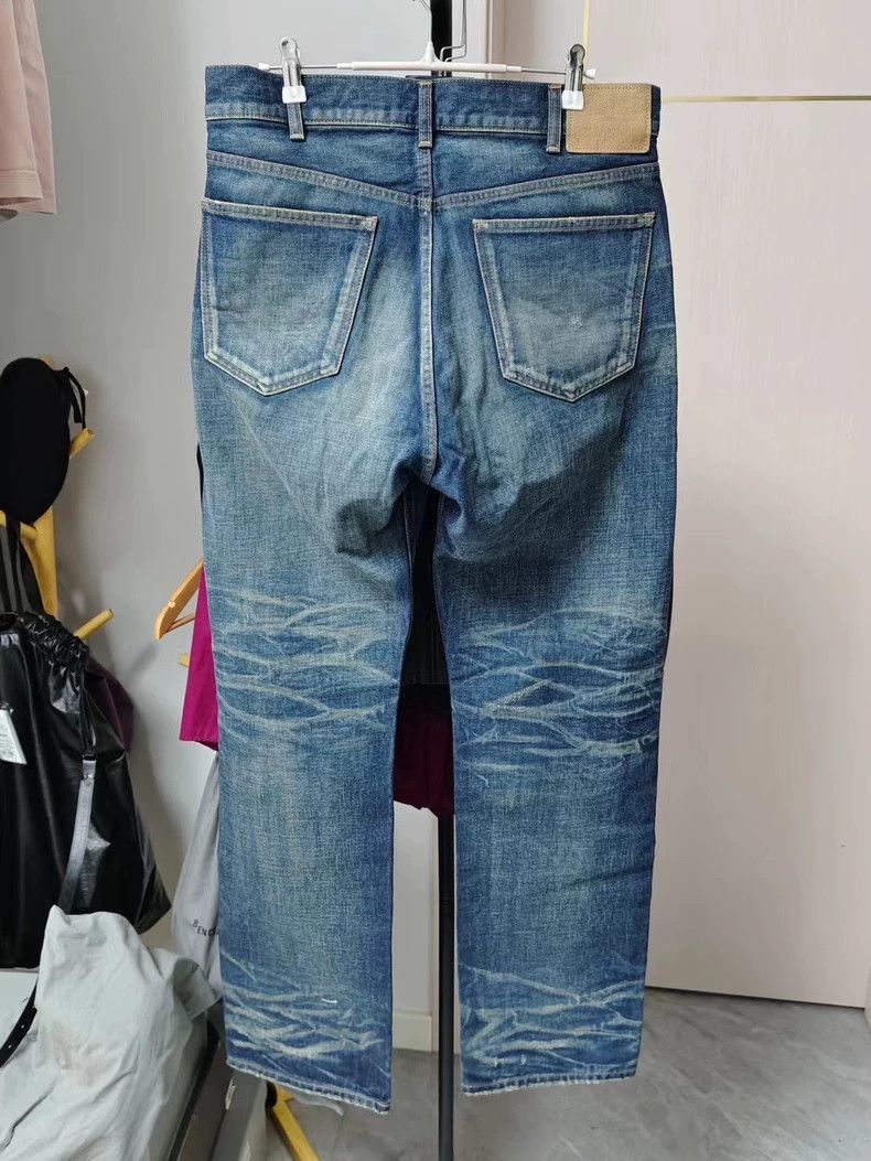 Celine CELINE Vintage Distressed WideLeg Denim Pants Size US 31 - 2 Thumbnail