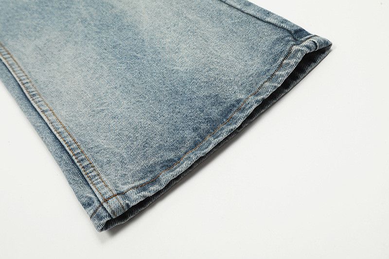 Vintage American-style light blue ripped flared jeans Size US 32 / EU 48 - 6 Thumbnail