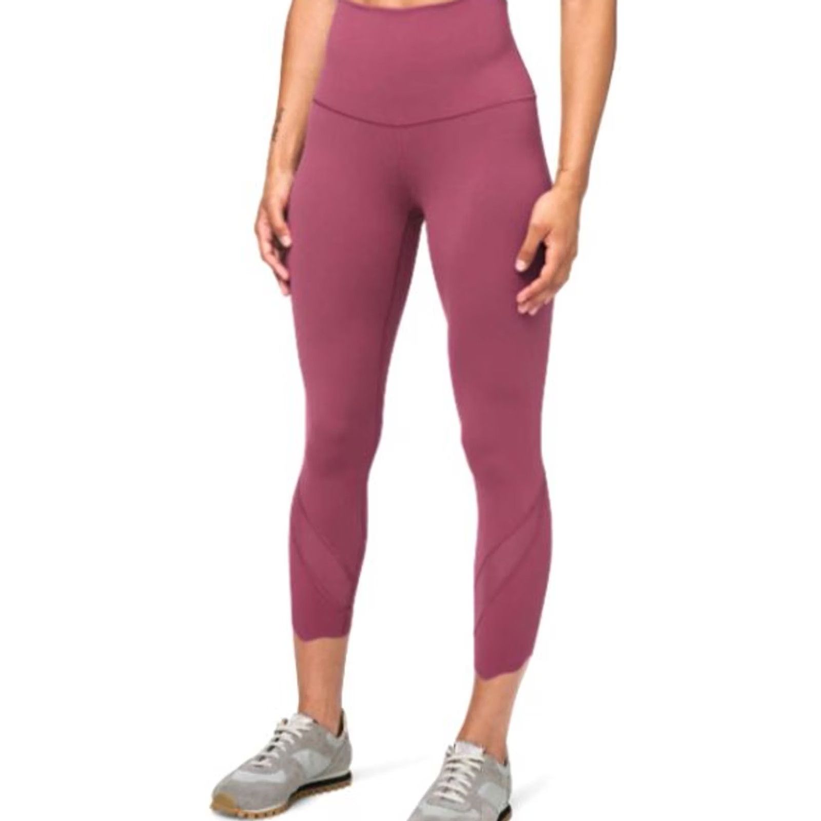 Lululemon VINTAGE Lululemon Womens Leggings Pink 14 UK Wunder Under Crop High-Rise 24'' Zip Pocket Womens Size 36" / US 14 / IT 50 - 2 Thumbnail