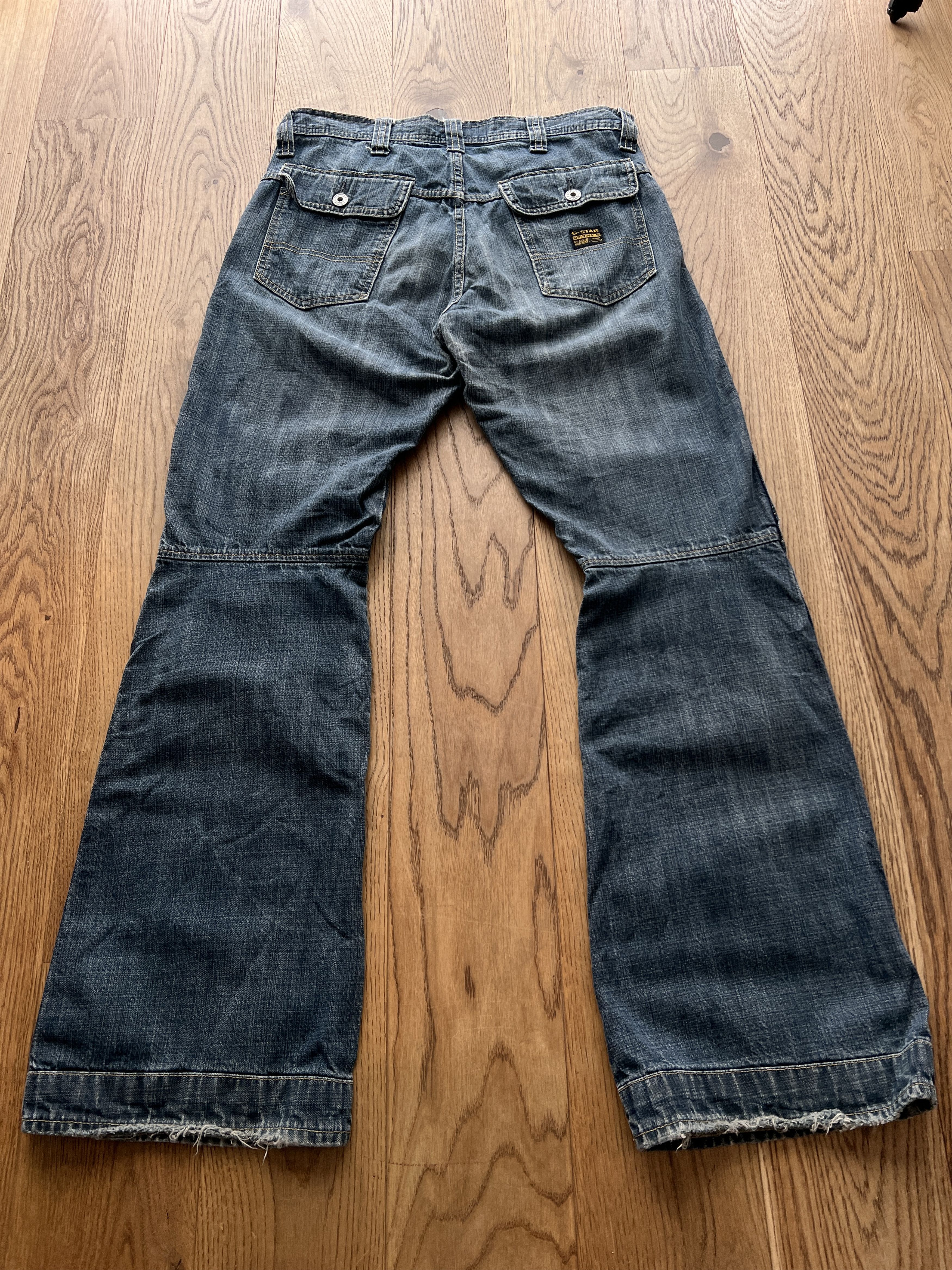 G-Star 90s G-Star RAW Comwood double knee flared boot cut denim y2k Size US 31 - 9 Thumbnail