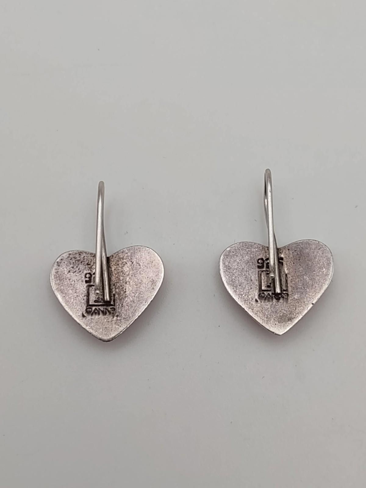 Other Vintage Anni & Co 925 Sterling Silver Cheer Heart Earrings Size ONE SIZE - 2 Thumbnail