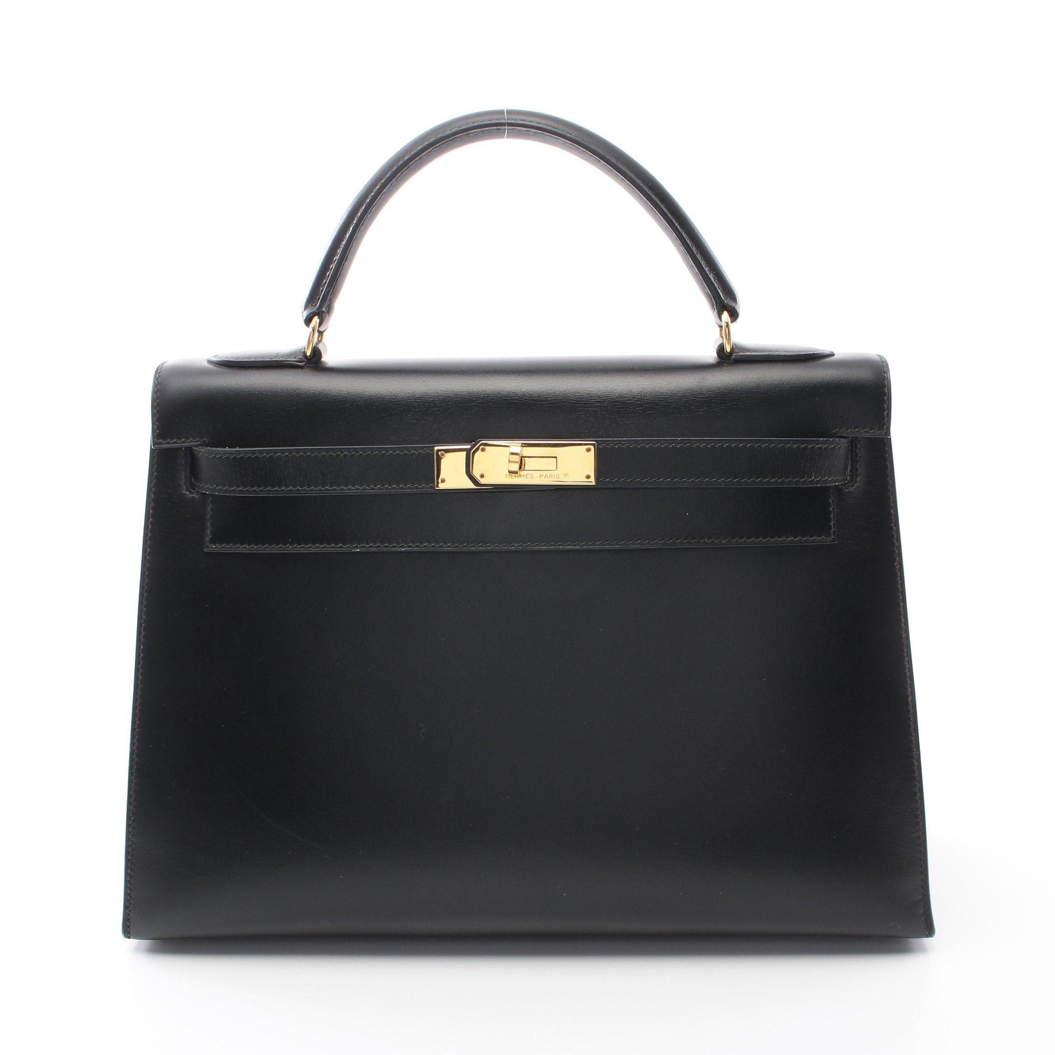 Hermes Hermes Kelly32 Handbag Box Calf Black Gold Hardware ○V Stamp Size ONE SIZE - 1 Thumbnail