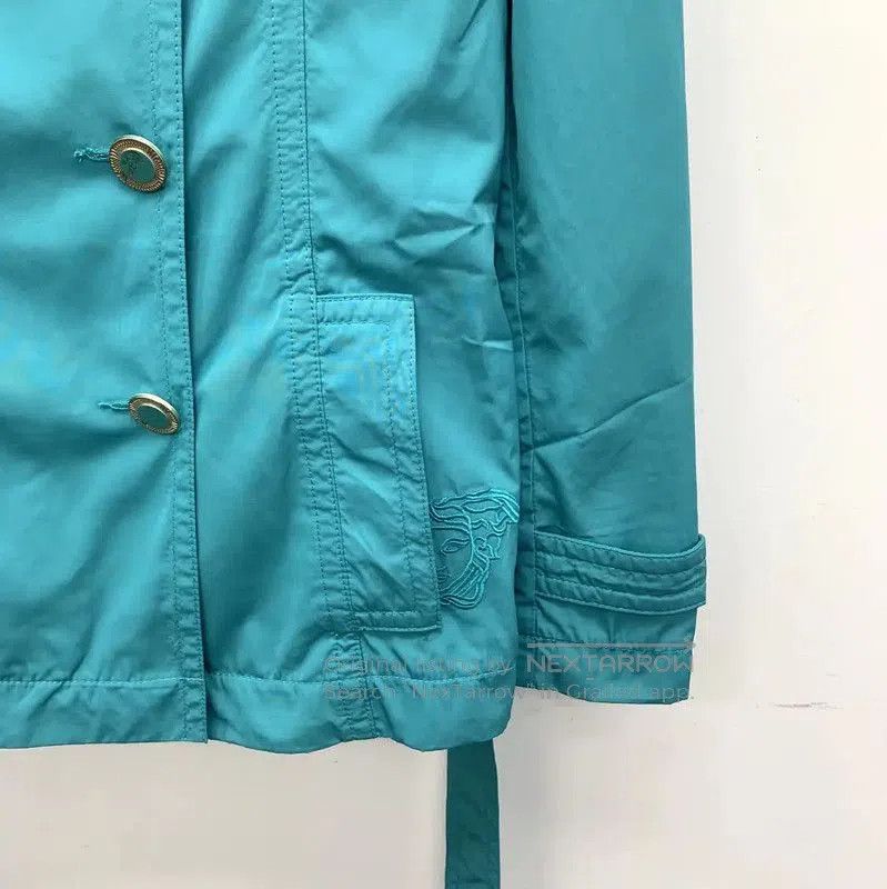 Versace Versace Aqua Polyester Women's Trench Coat . Size XXS / US 00 / IT 34 - 3 Thumbnail