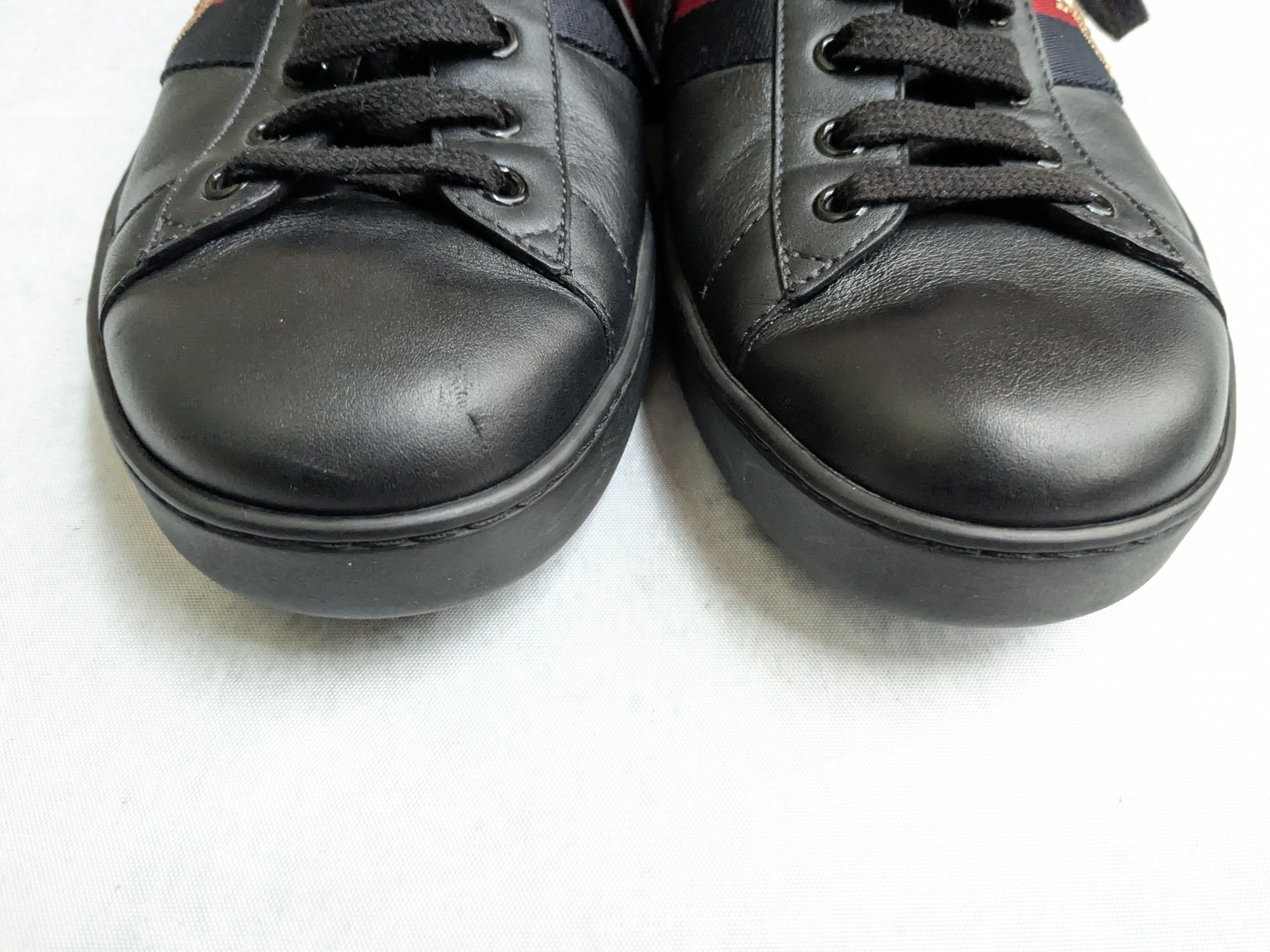 Gucci Gucci Ace Sneakers Black 9.5 Low Tops Leather Size US 9.5 / EU 42-43 - 4 Thumbnail