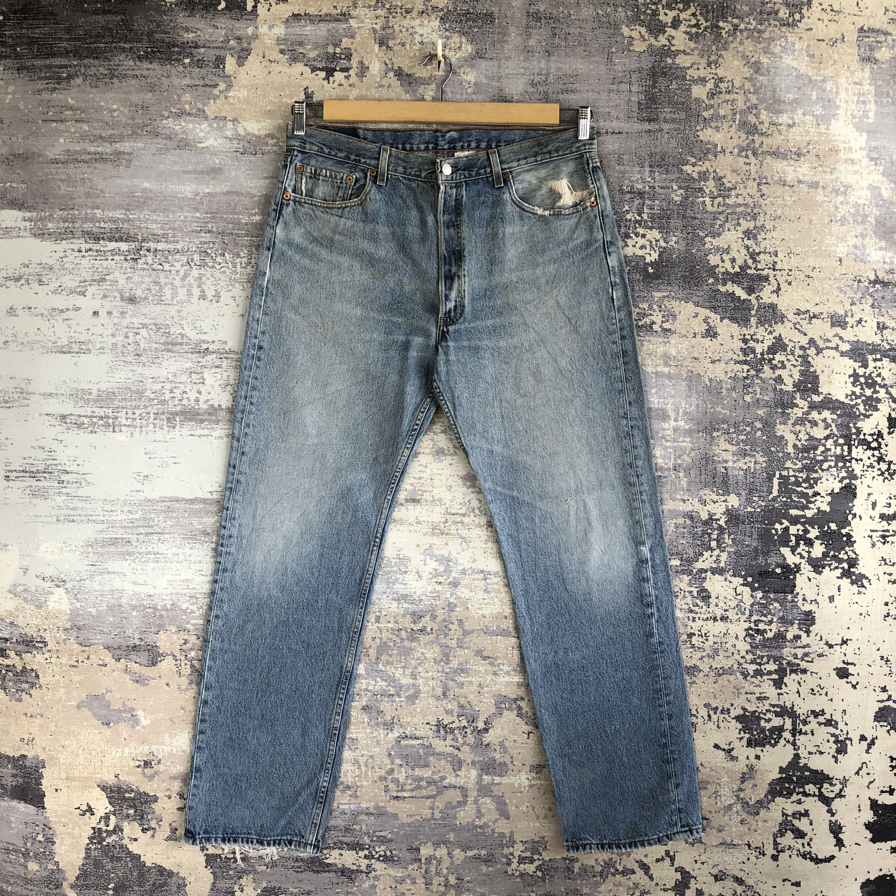 Levi's Vintage 90's Levis 501 Faded Jeans Levi's Light Wash Denim Size US 34 / EU 50 - 1 Thumbnail