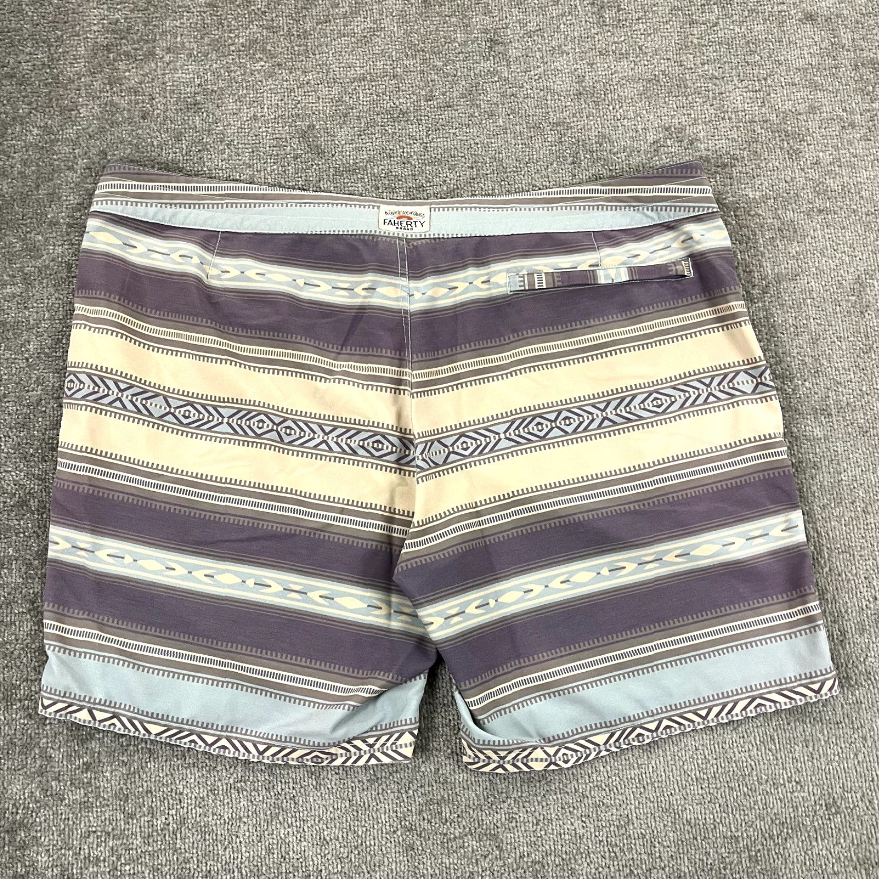 Faherty FAHERTY Swim Trunks Mens Size 40 Multicolor Striped Board Shorts 7" Unlined Drawstring Elastic Waist Men Beach Sports Size US 40 / EU 56 - 2 Thumbnail