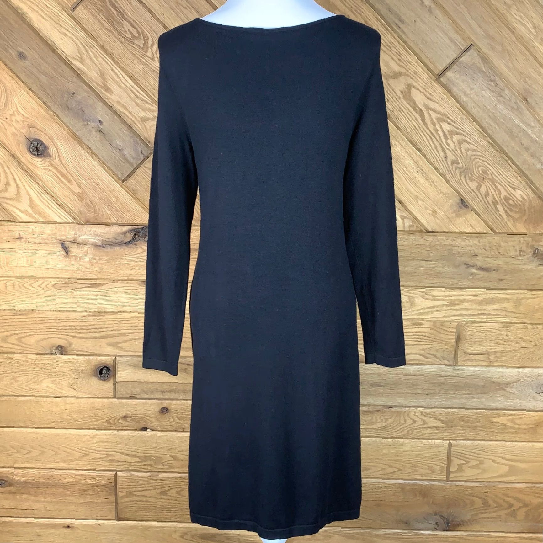 Elie Tahari Elie Tahari for Design Nation Women Size L Sheath Dress Knit Business Black Blue Size L / US 10 / IT 46 - 6 Thumbnail