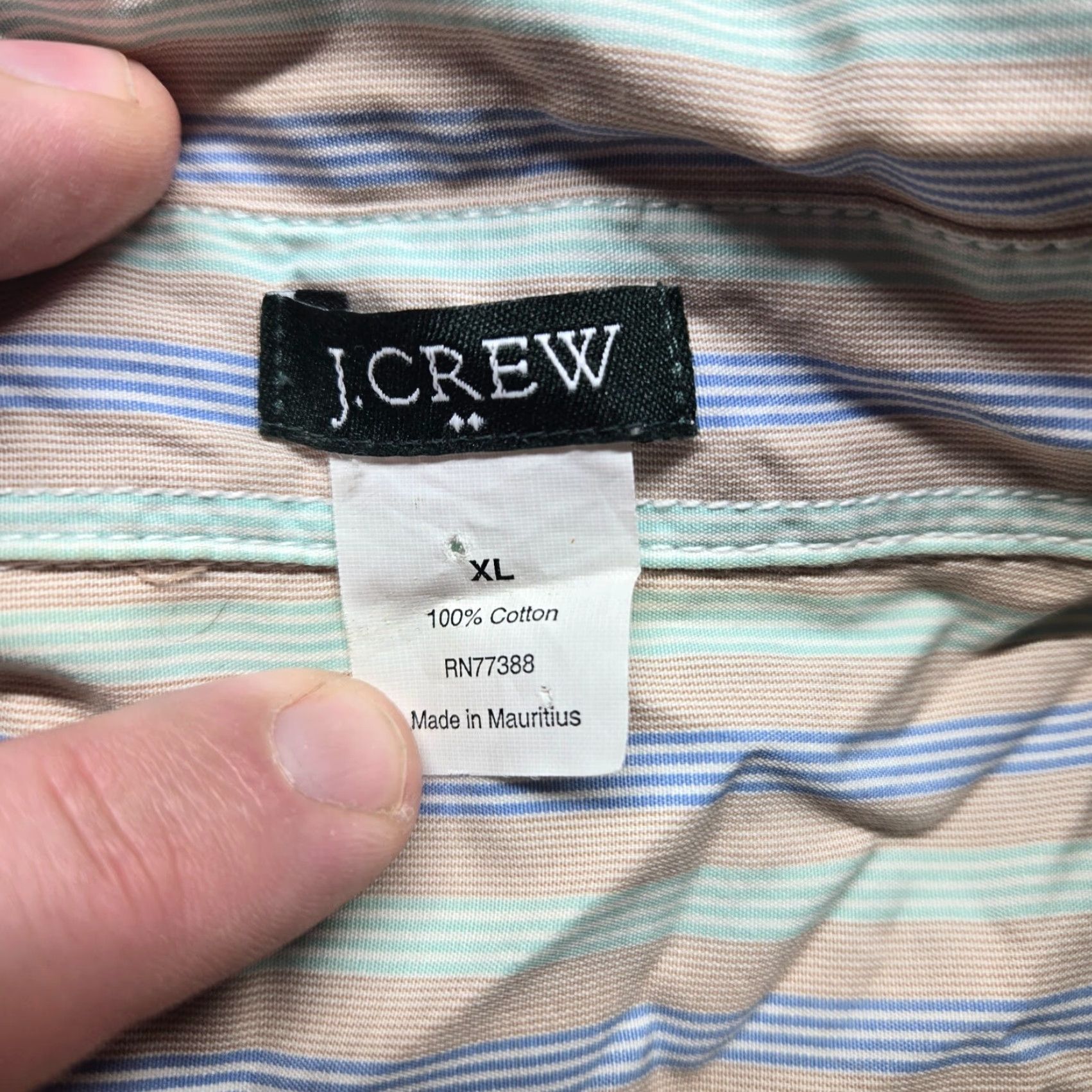 J.Crew J.CREW Shirt Adult XL Multicolor Striped Cotton Button-Up Long Sleeve Casual Mens Size US XL / EU 56 / 4 - 3 Thumbnail