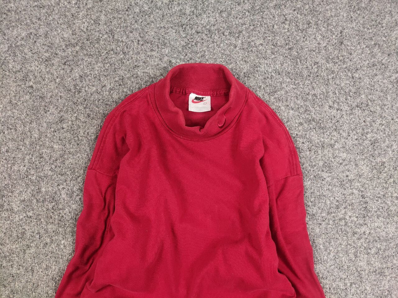Nike Vintage 90's Nike logo red Long Sleeve Mock Neck Made in USA Size US L / EU 52-54 / 3 - 1 Thumbnail