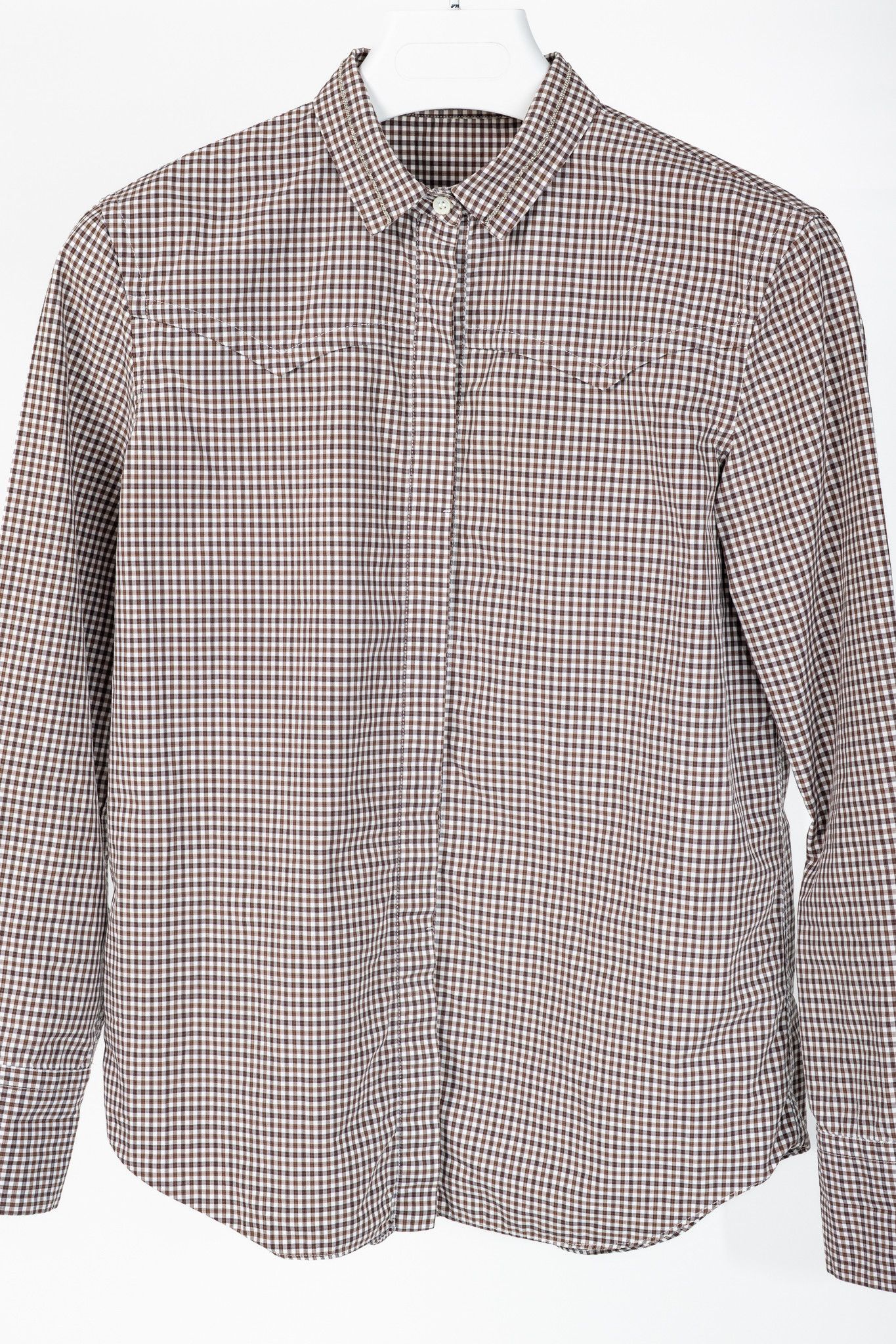 Brunello Cucinelli Brunello Cucinelli Gingham Cotton Monili Button Shirt Size M / US 6-8 / IT 42-44 - 3 Thumbnail