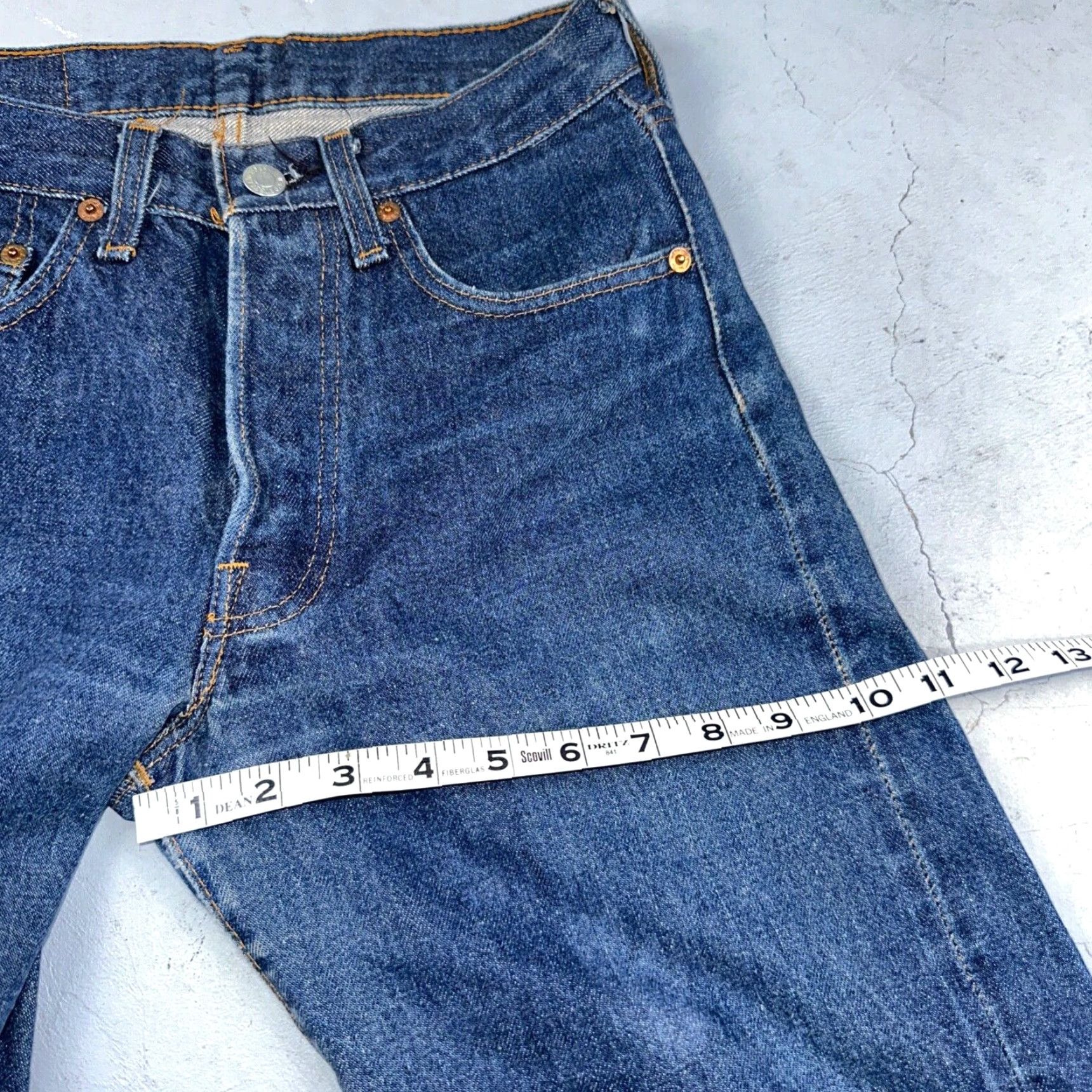Levi's VINTAGE Levi's 501 Jeans (XX) 80s USA Dark Wash Blue Selvedge 27x34 27x34 Button Denim Straight Mens Size US 27 - 7 Thumbnail