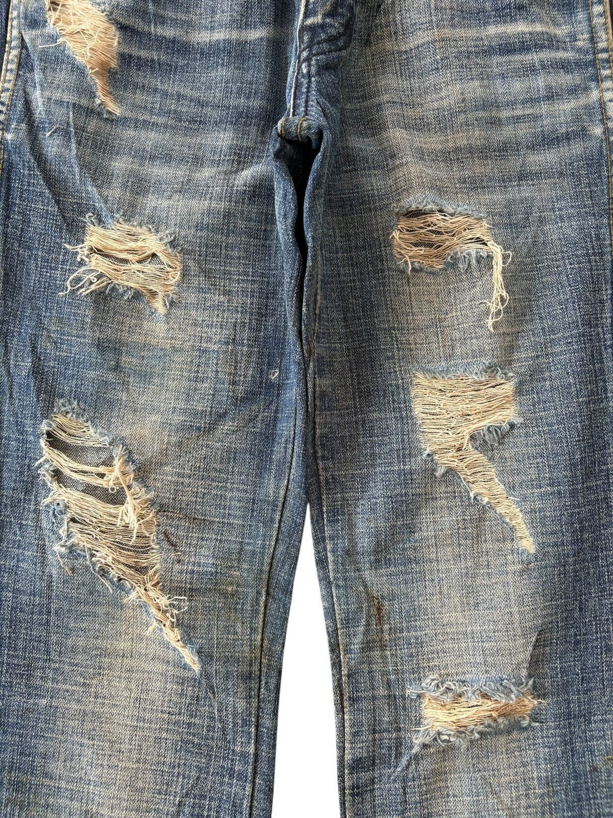 Hysteric Glamour Vintage Maraxia Grunge Heavy Distress Low Rise Flare Jeans Size 27" / US 4 / IT 40 - 3 Thumbnail
