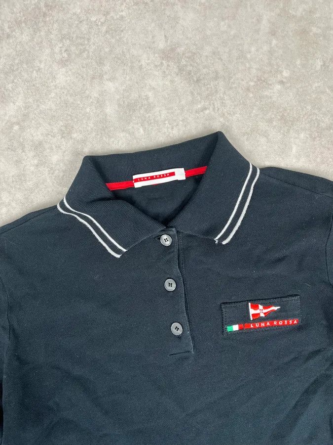 Prada 2000s Luna Rossa Black Logo Longsleeve Polo Size US XS / EU 42 / 0 - 3 Thumbnail