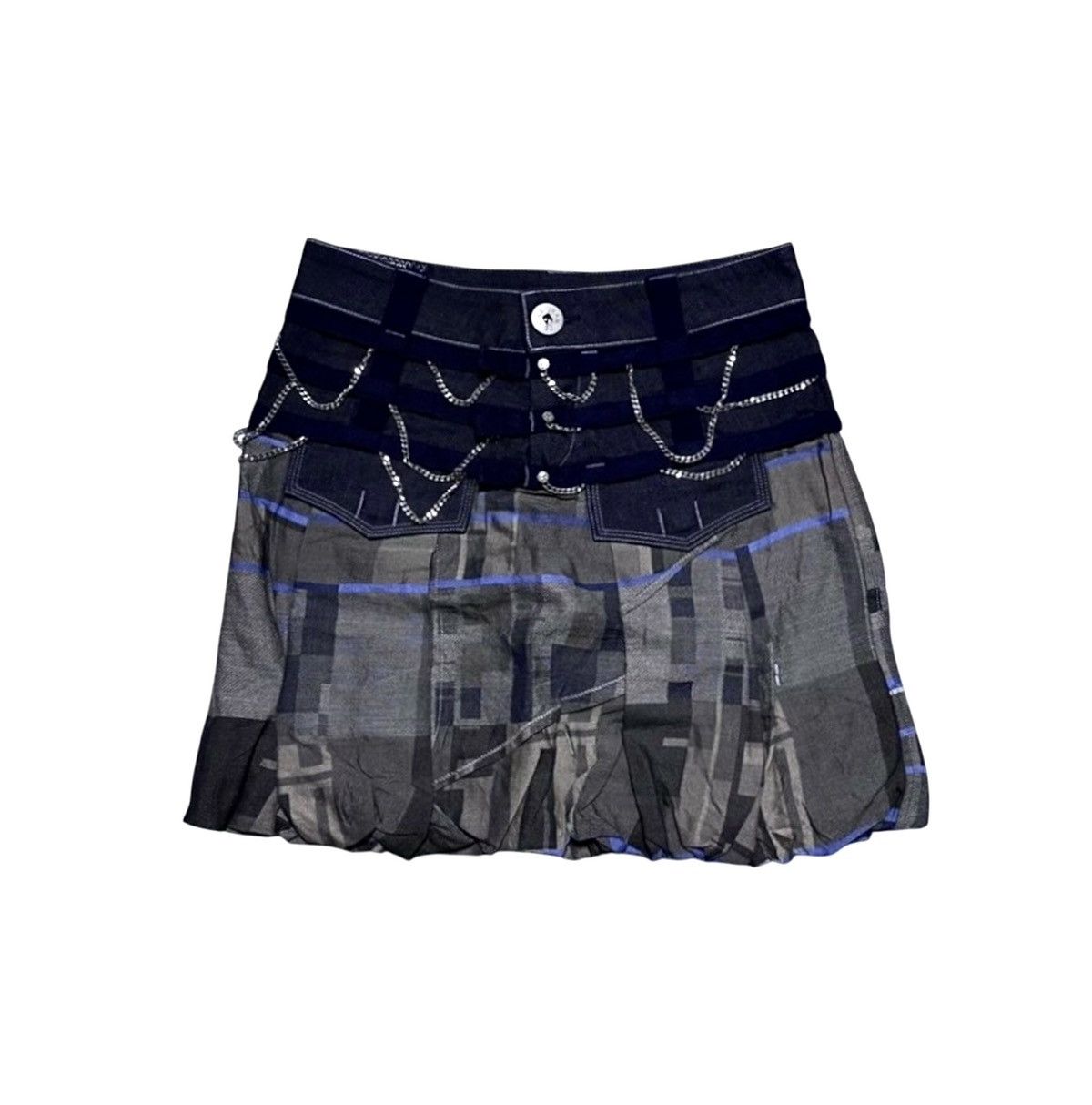 Japanese Brand Marithe Francois Girbaud M+FG Multicolor Chains Straps Skirt Size 28" / US 6 / IT 42 - 1 Thumbnail
